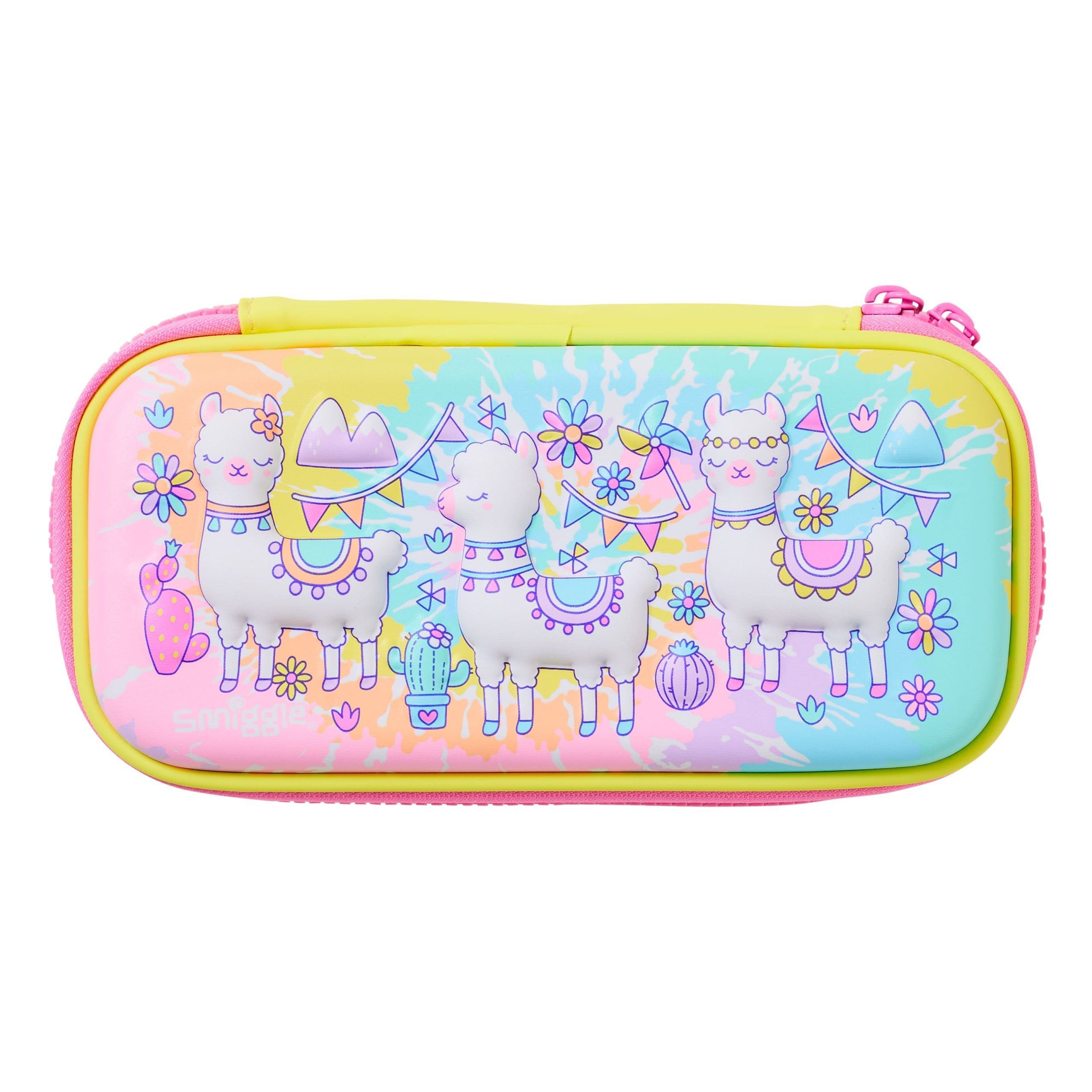 Smiggle - Estuche rígido 3D en relieve amarillo pequeño