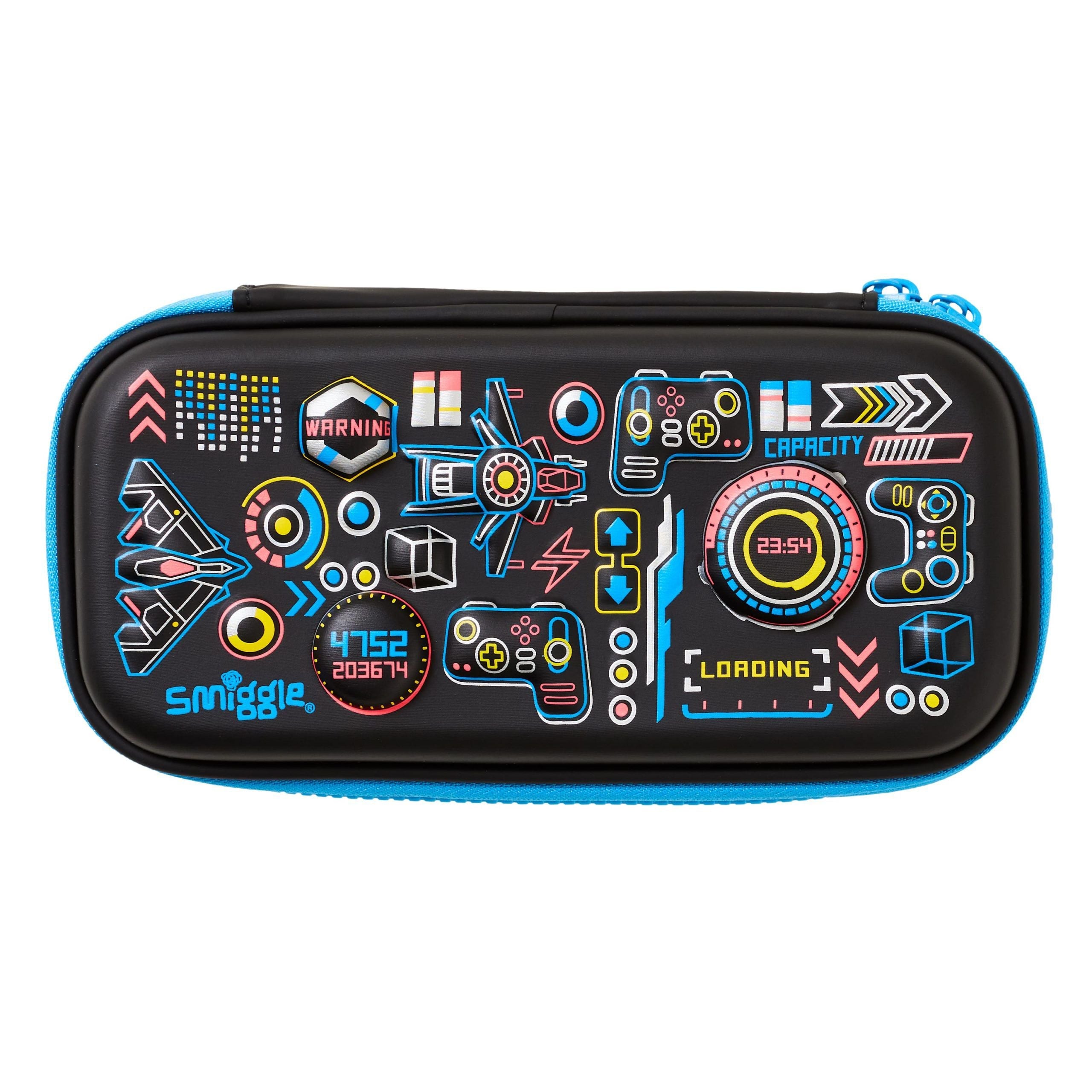 Estuche pequeño de tapa dura con relieve 3D Smiggle - Negro