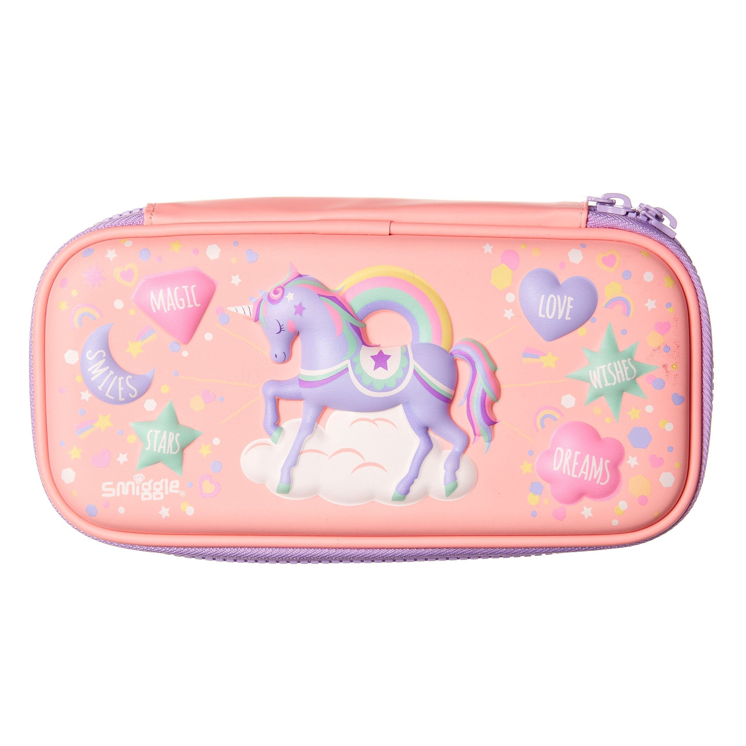 Smiggle - Estuche de Unicornio 3D en Relieve de Tapa Dura