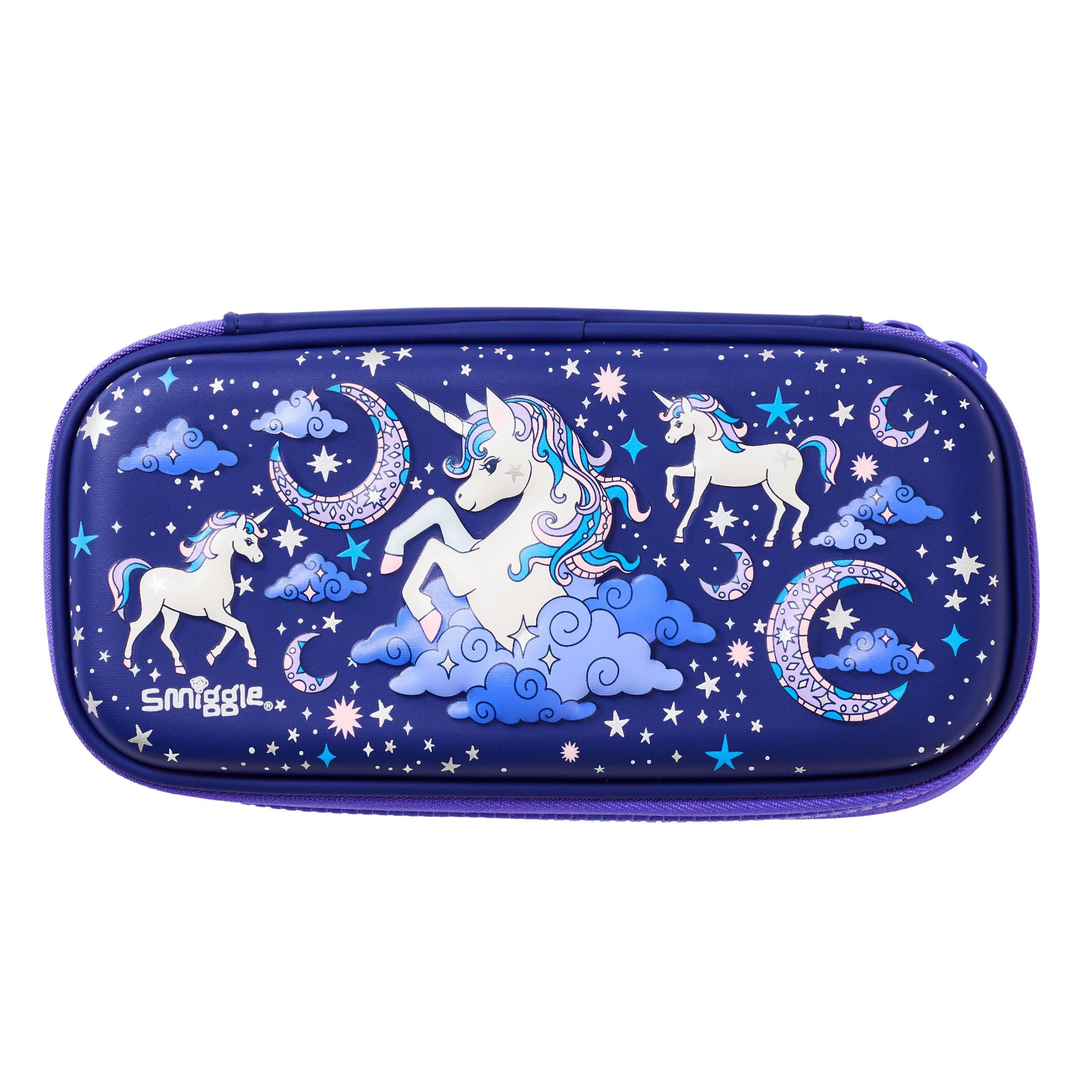 Smiggle - Estuche rígido pequeño de unicornio con relieve 3D
