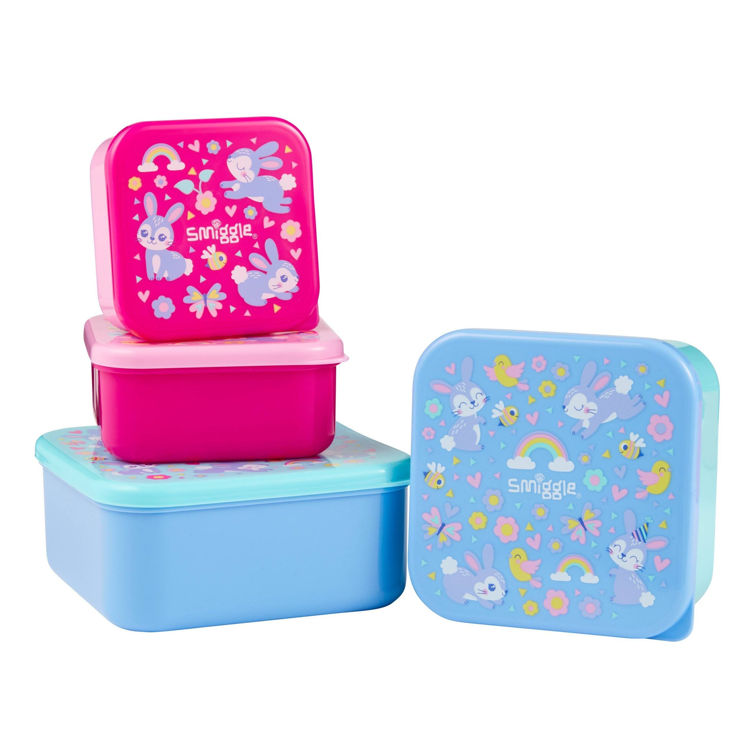 Smiggle - Recipientes para Alimentos y Almacenamiento 4 en 1 Animalia