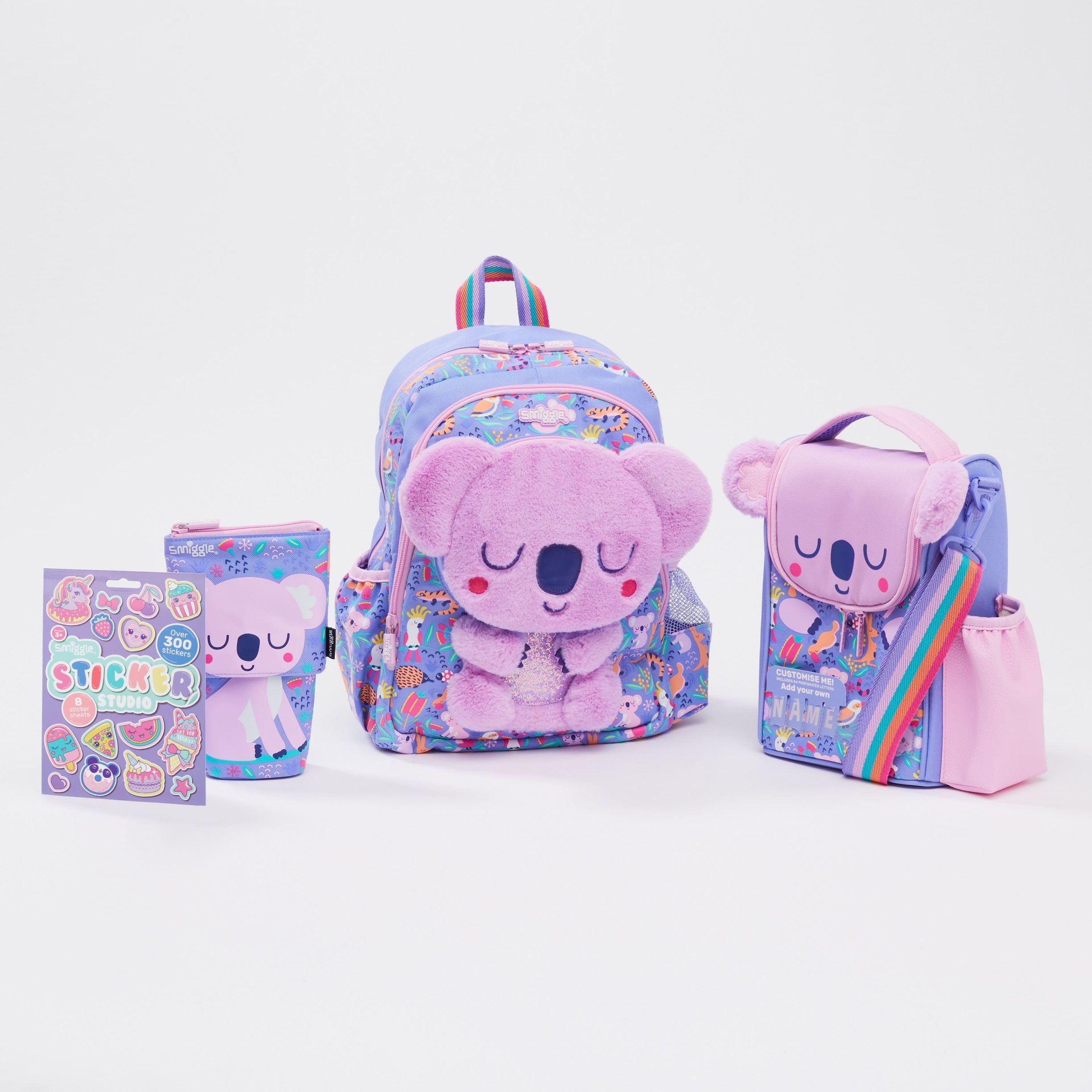 Smiggle - Animalia Junior Set de 4 Mochilas Escolares para Guardería y Preescolar