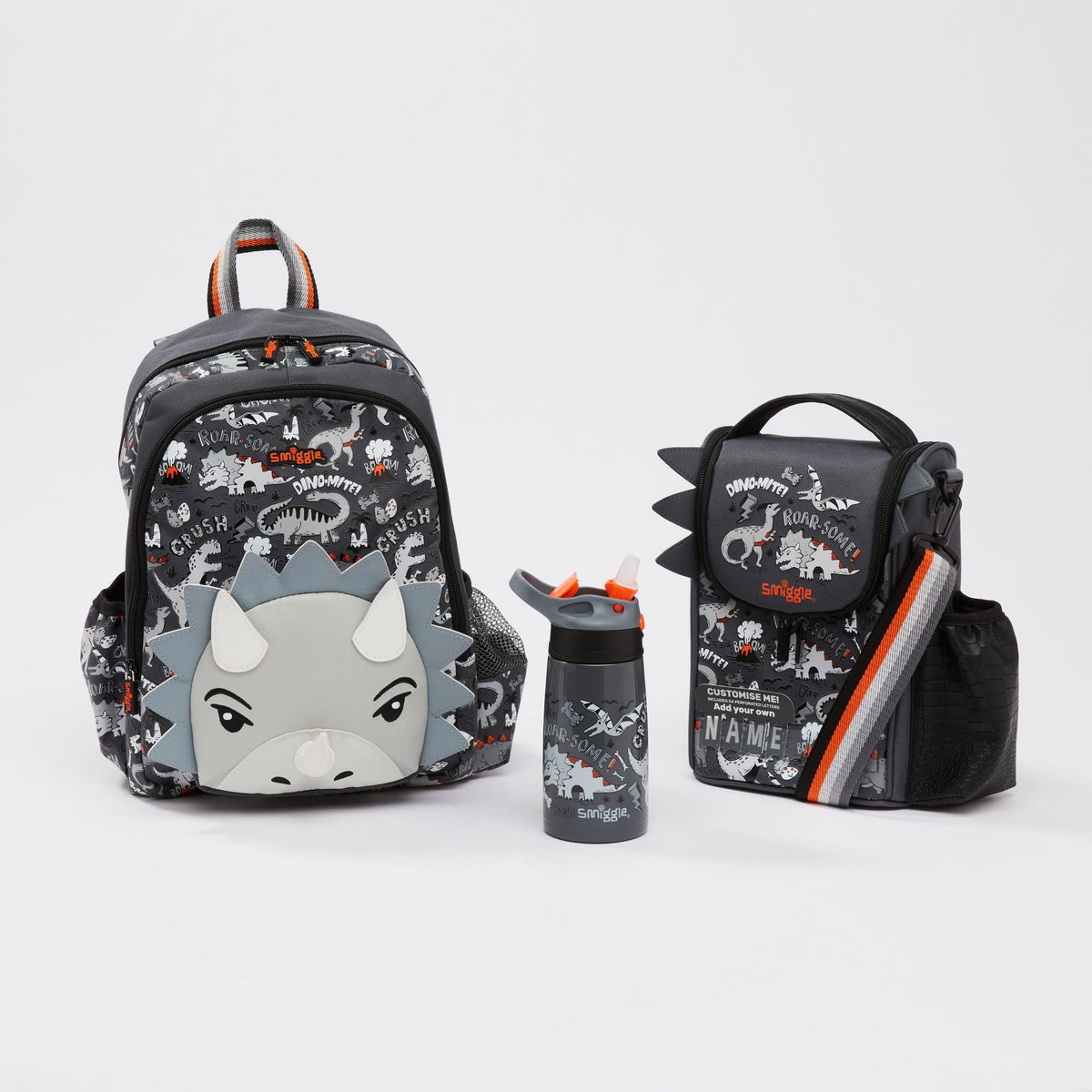 Smiggle - Set de mochila, botella de agua y fiambrera Animalia Junior