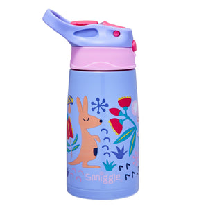 Smiggle - Botella abatible de acero inoxidable Animalia Junior 400 ml