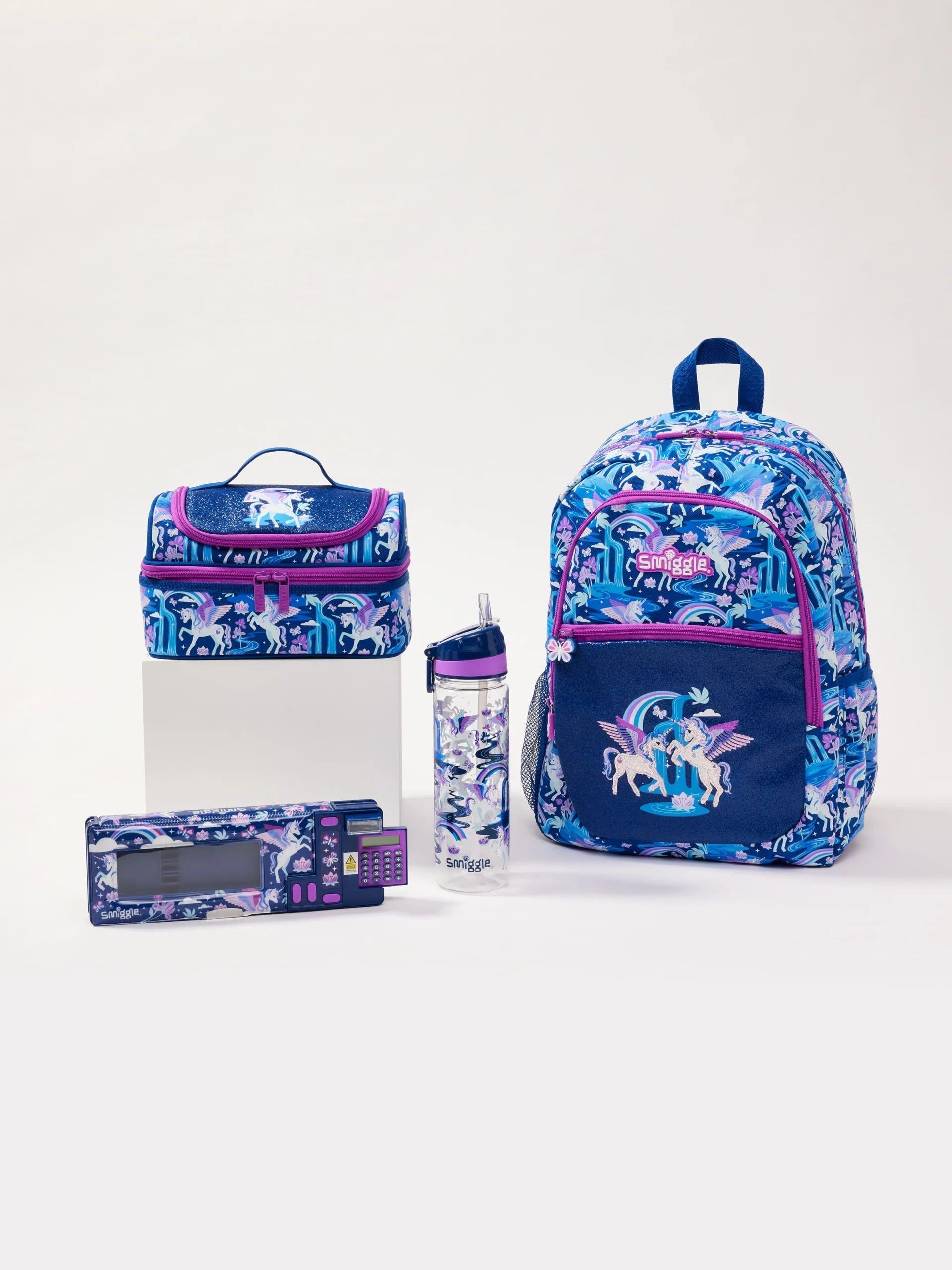 Smiggle - Set de 4 piezas de mochila escolar Away