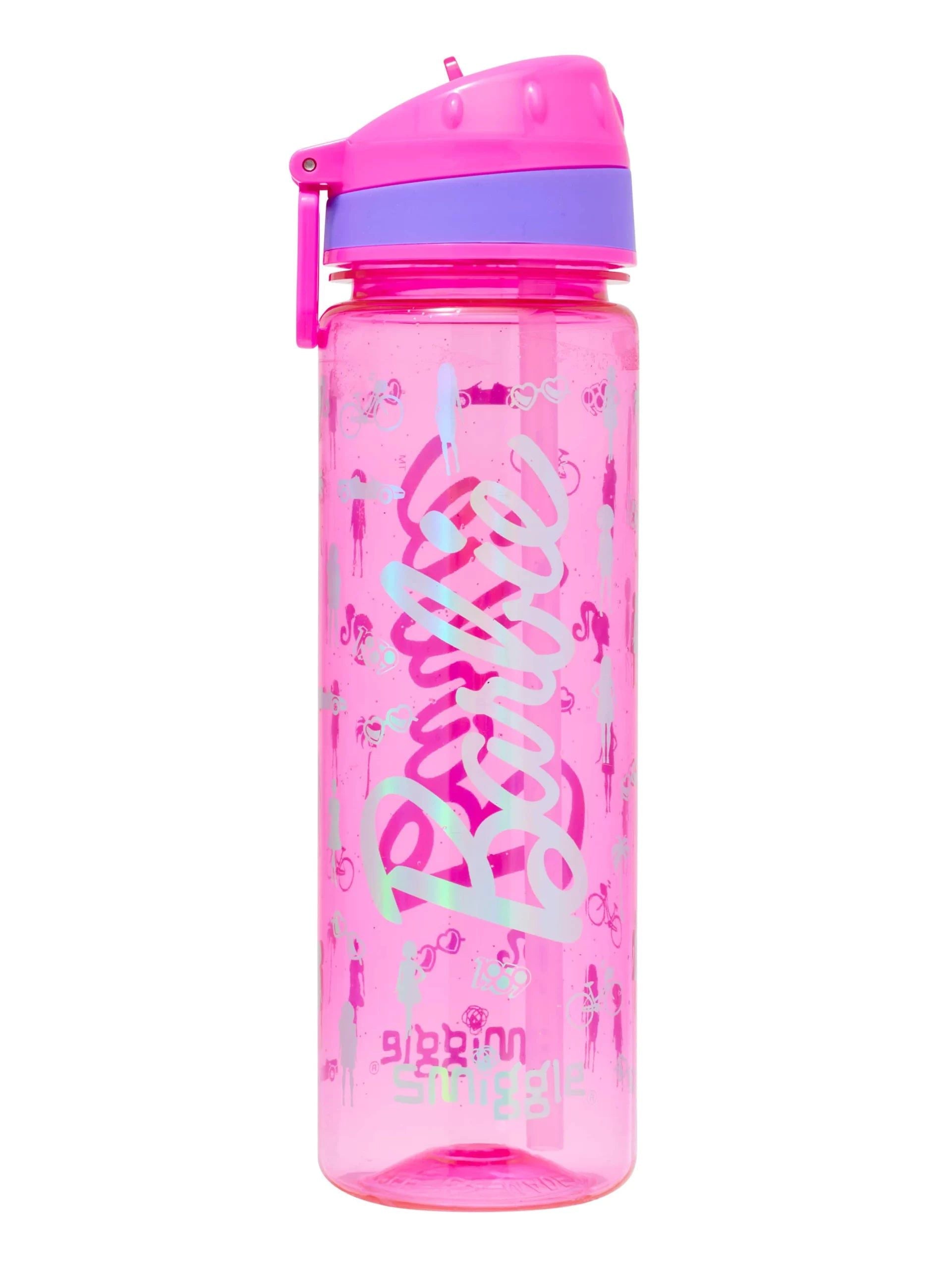 Smiggle - Botella de agua Barbie de 650 ML sin BPA con pajita