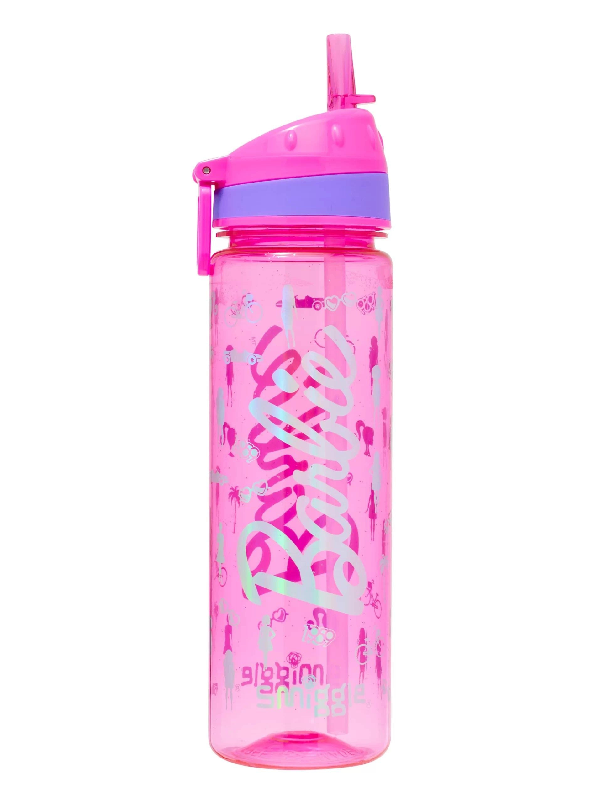 Smiggle - Botella de agua Barbie de 650 ML sin BPA con pajita