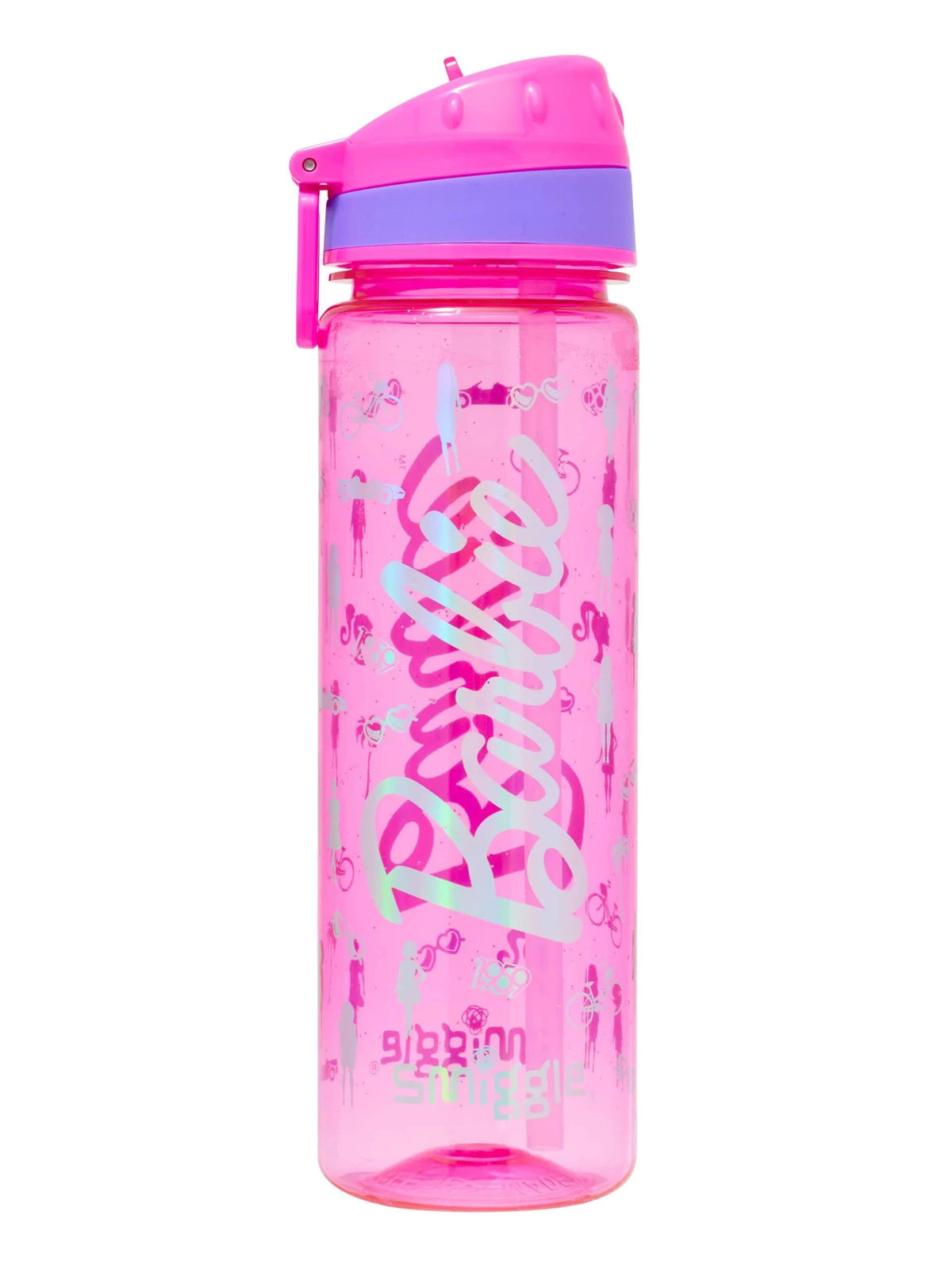 Smiggle - Botella de agua Barbie de 650 ML sin BPA con pajita