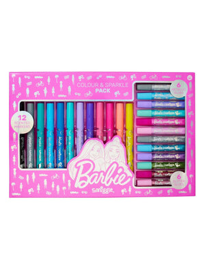 Smiggle - Pack de marcadores con purpurina Barbie