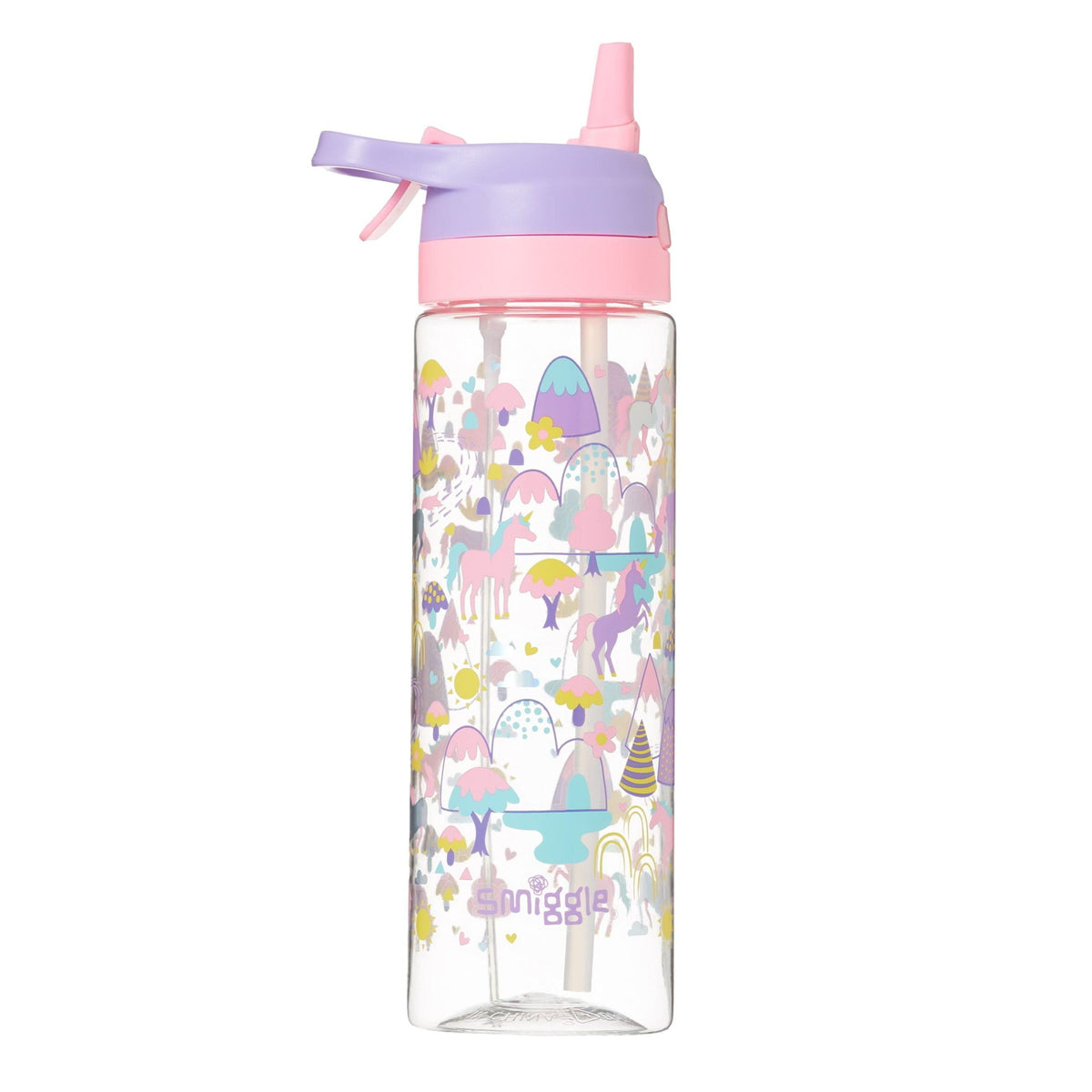 Smiggle - Botella de Agua de Plástico sin BPA de 700 ml con Boquilla y Atomizador