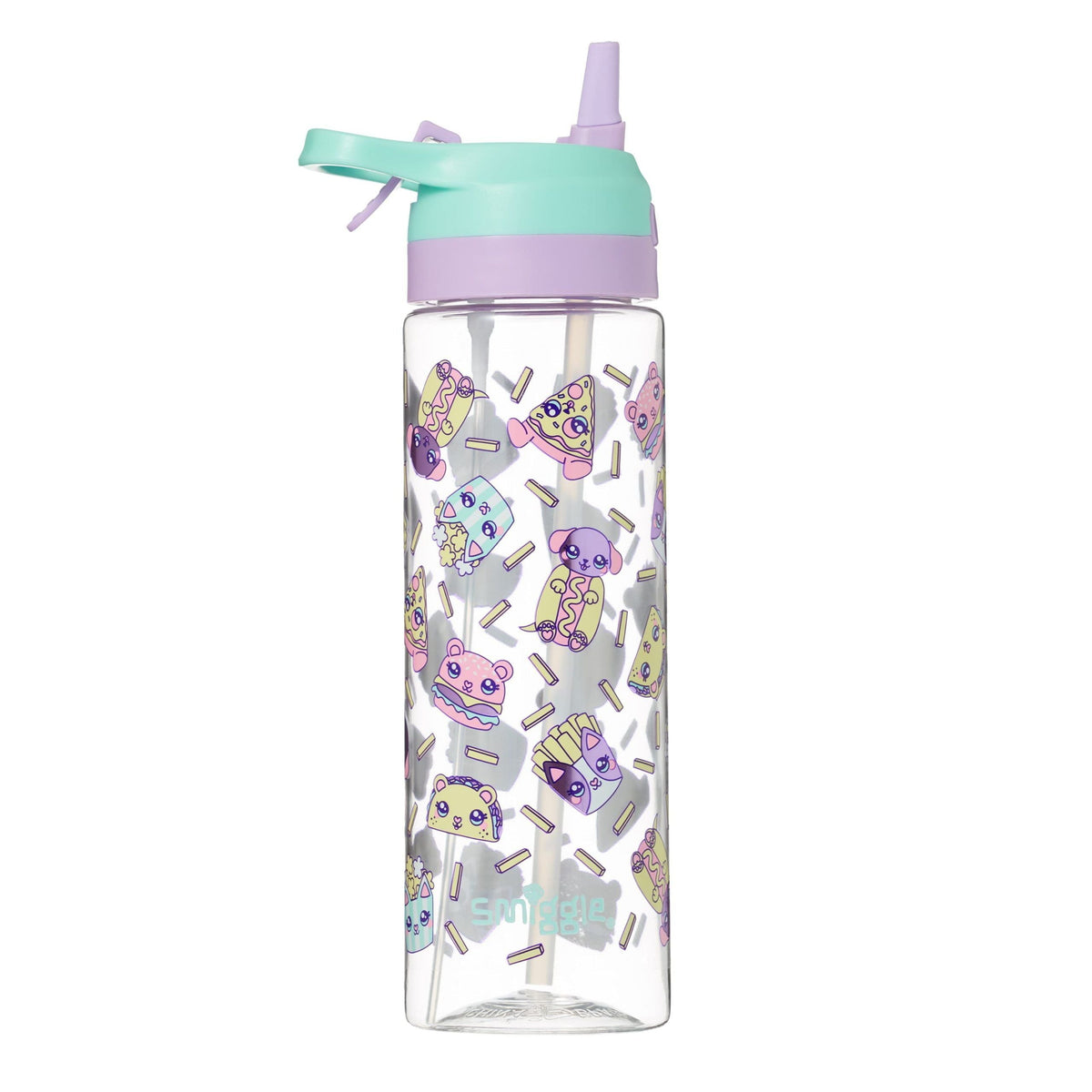 Smiggle - Botella de Agua de Plástico sin BPA de 700 ml con Boquilla y Atomizador