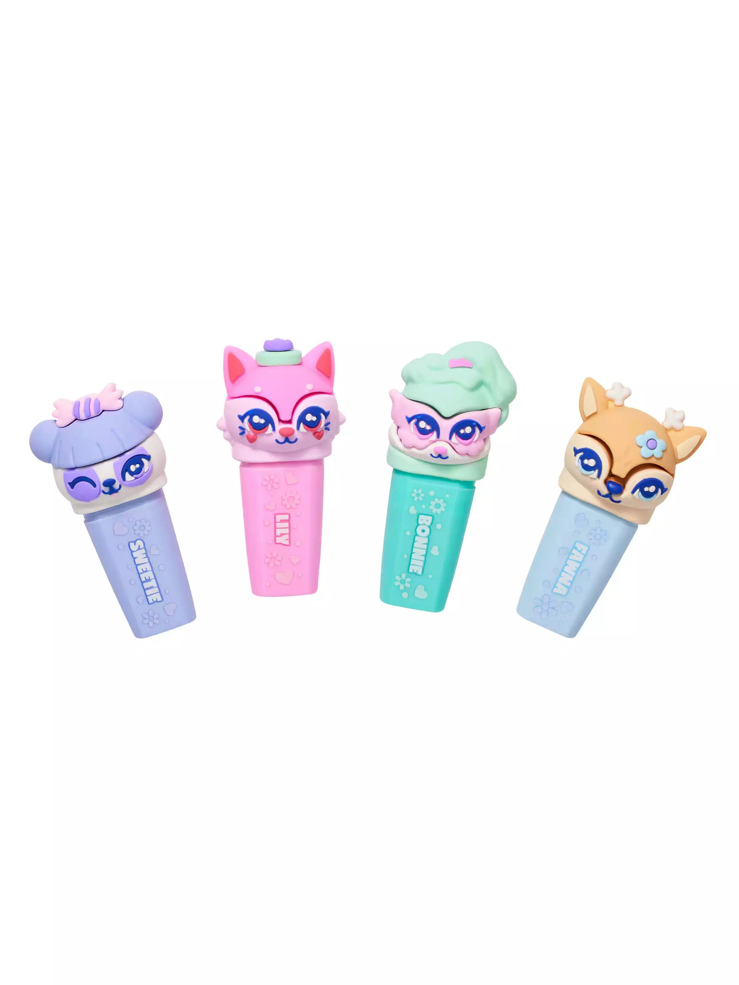 Smiggle - Paquete de 4 bolígrafos resaltadores fluorescentes Besties