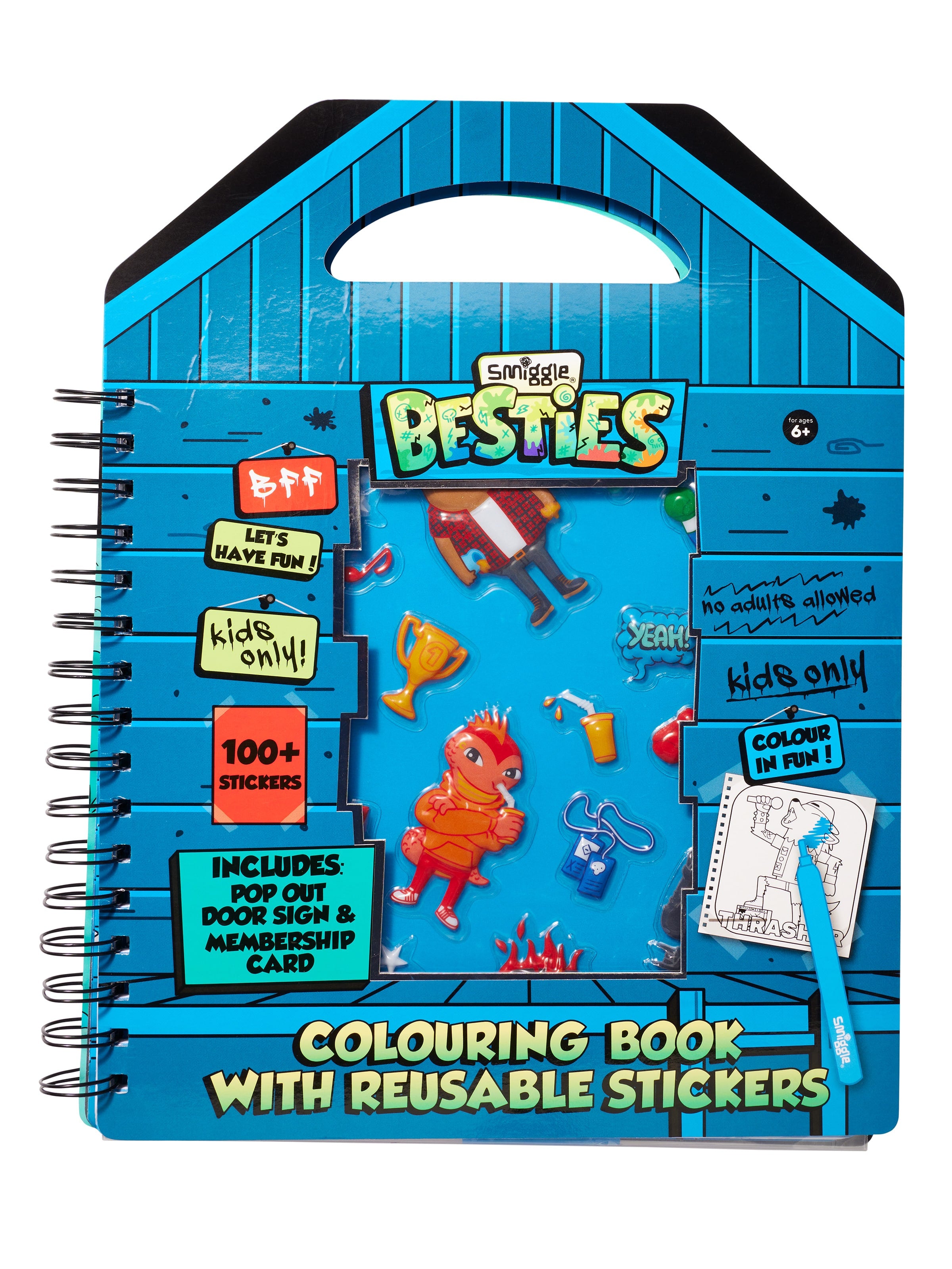 Smiggle - Libro para colorear reutilizable con pegatinas de Mejores amigas