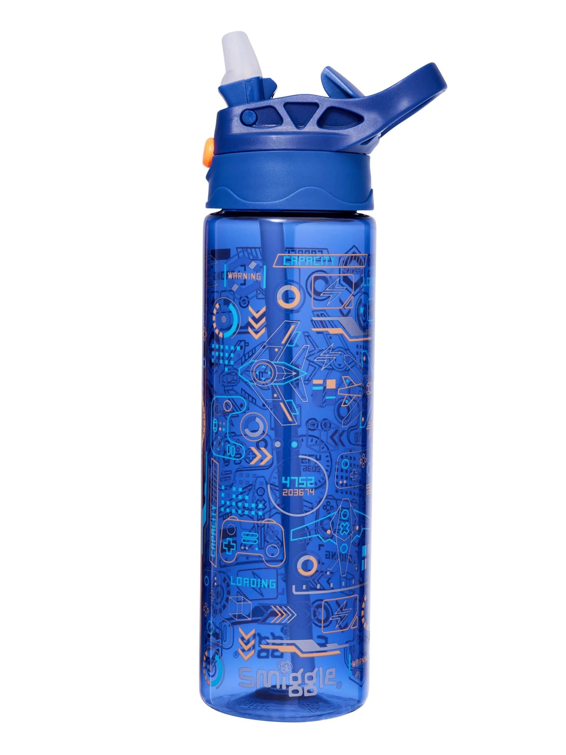 Smiggle - Botella de Agua sin BPA con Pajita de 650 ml Beta