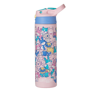 Smiggle - Better Together Termo de acero inoxidable de 520 ml con pajita