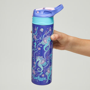 Smiggle - Better Together Termo de acero inoxidable de 520 ml con pajita