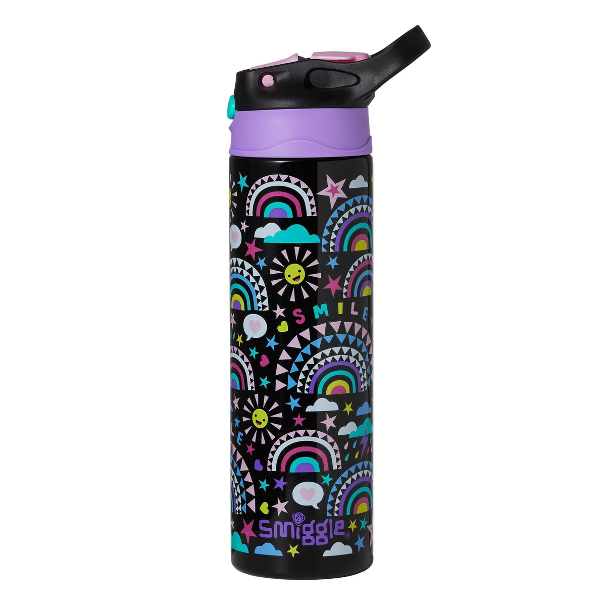 Smiggle - Better Together Termo de acero inoxidable de 520 ml con pajita