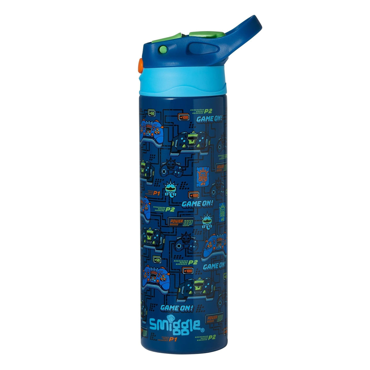 Smiggle - Better Together Termo de acero inoxidable de 520 ml con pajita