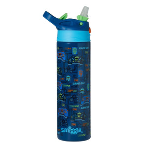 Smiggle - Better Together Termo de acero inoxidable de 520 ml con pajita
