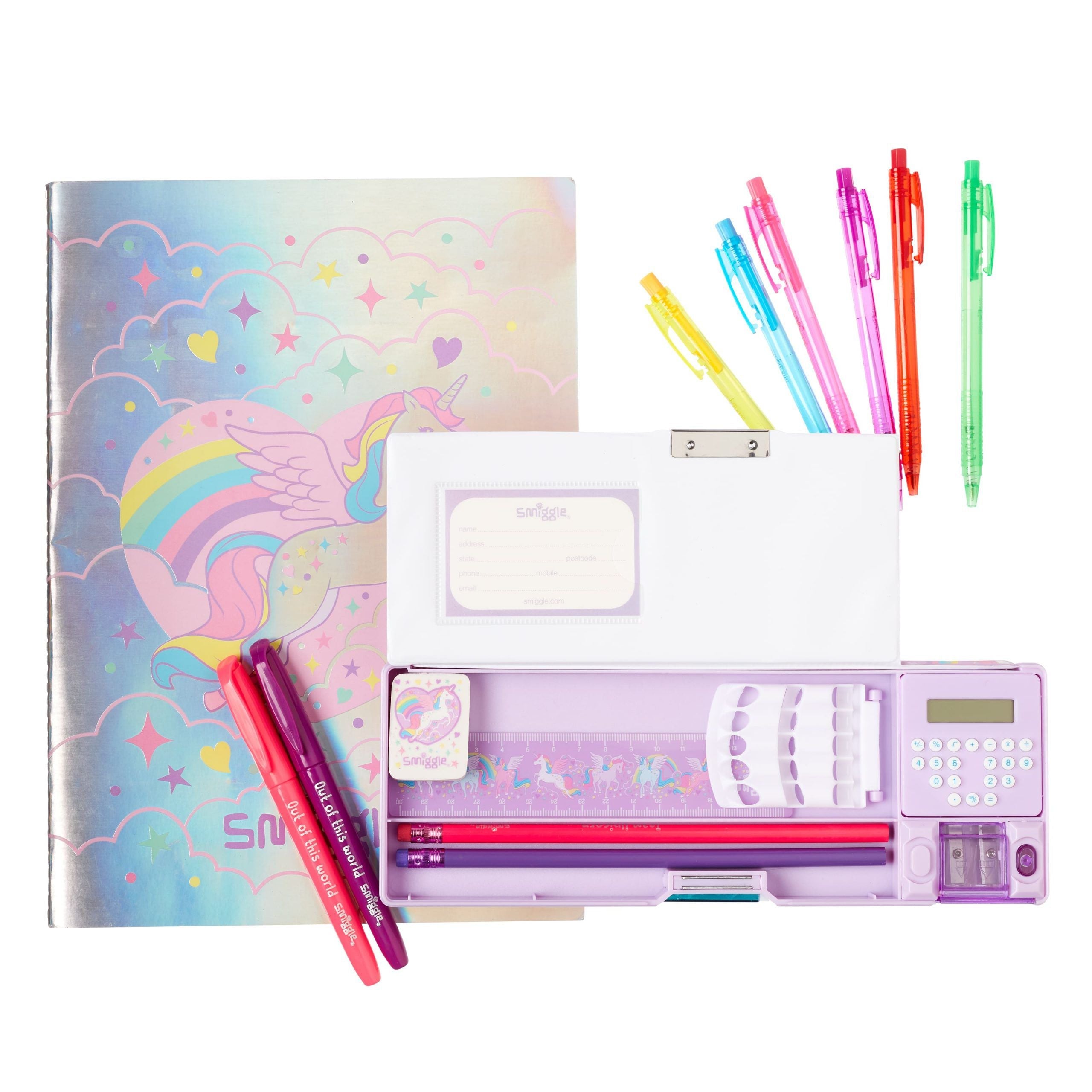 Smiggle - Set de papelería con estuche Pop Out Beyond