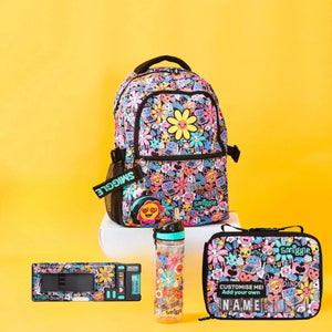 Smiggle – Conjunto de 4 piezas de mochila escolar Bright Side