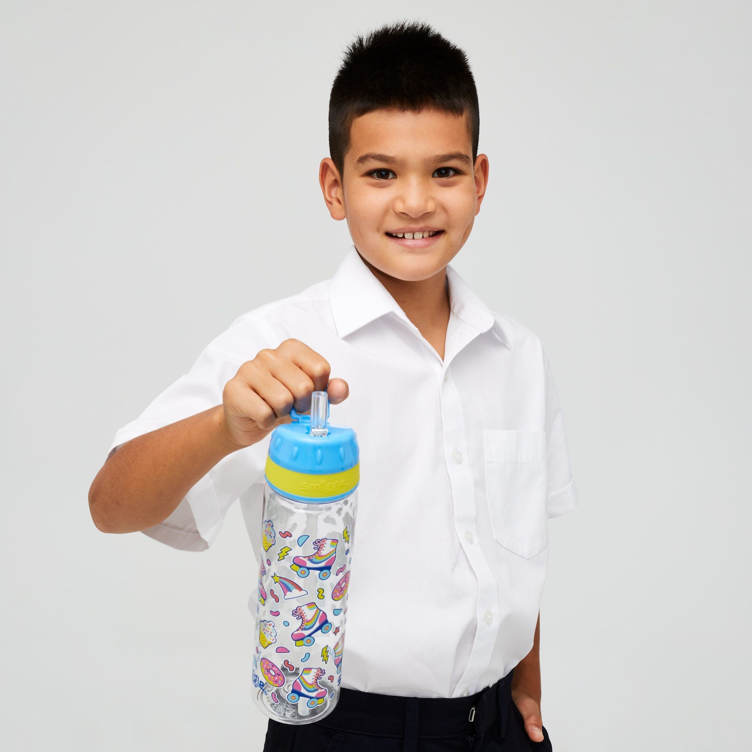 Smiggle - Botella de agua de 650 ml sin BPA Bright Side