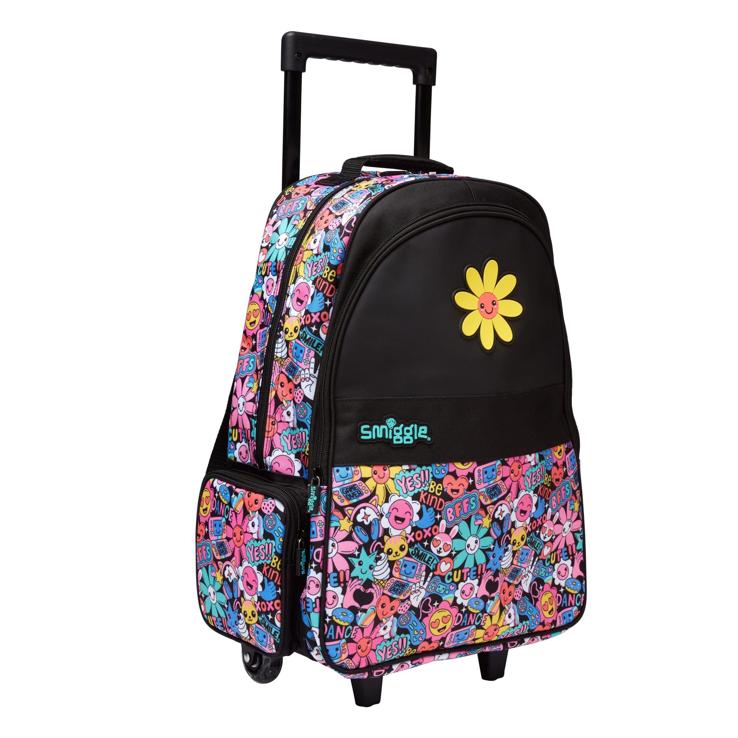 Smiggle - Bright Side Maleta Escolar y de Viaje con Ruedas Iluminadas