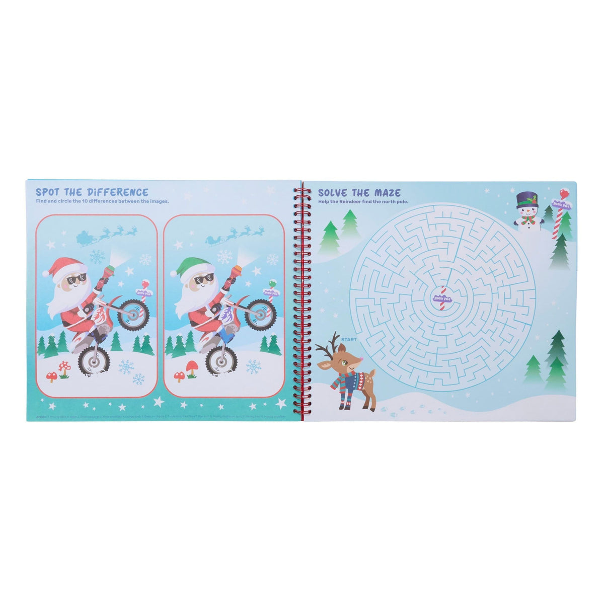 Smiggle - Cuaderno de actividades y pegatinas de Navidad mágica, libro de diversión de Año Nuevo