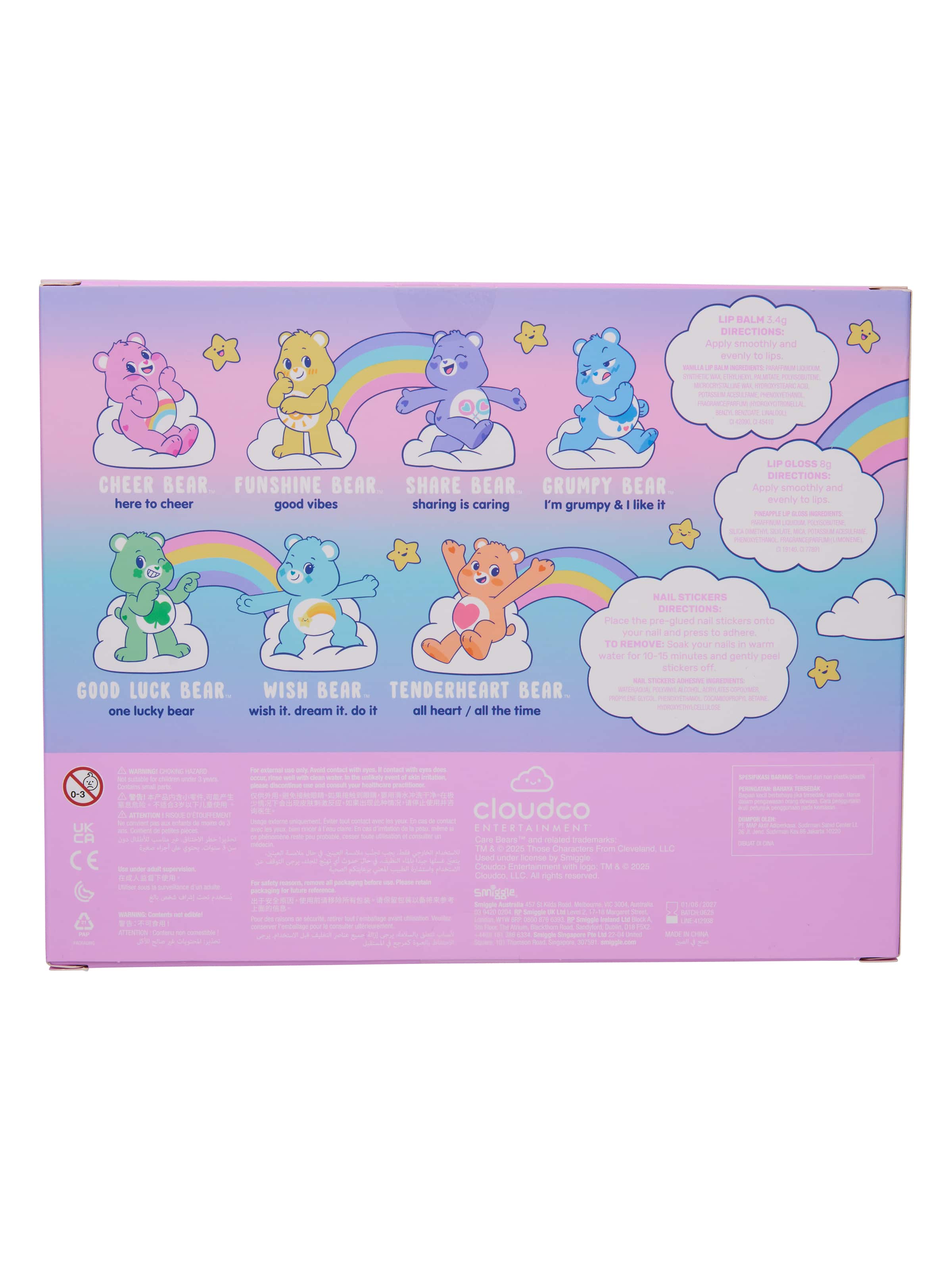 Smiggle - Paquete de regalo de baño y cuerpo de Care Bears