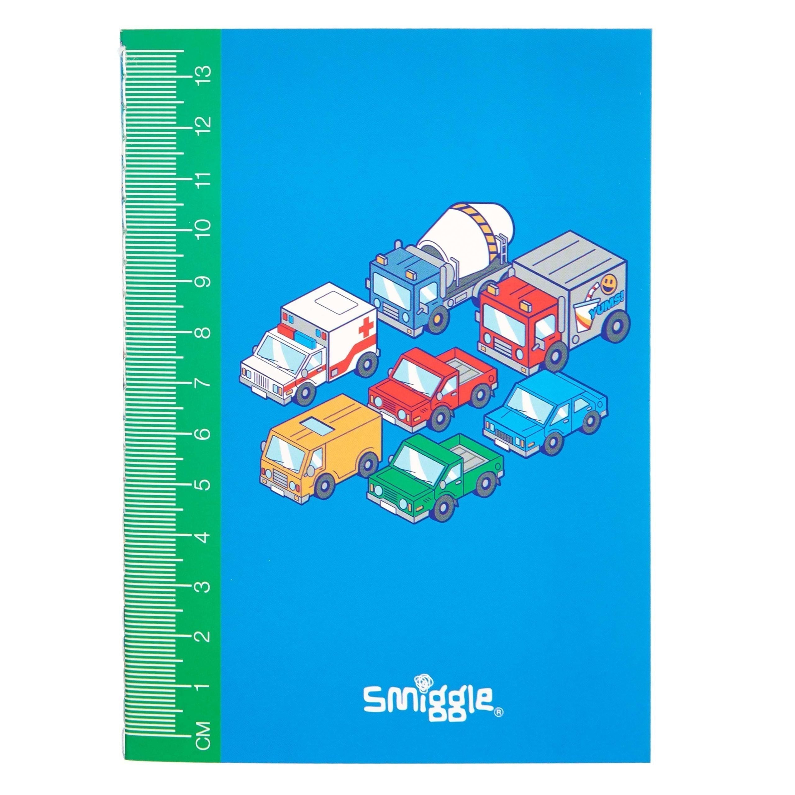 Smiggle - Cuaderno A6 de 64 páginas con regla y rayas