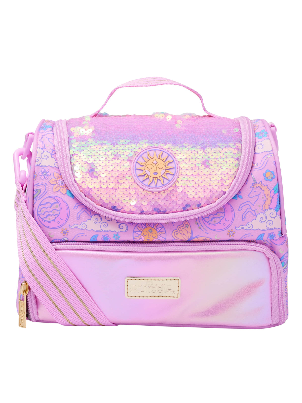 Smiggle - Cosmos Bolsa de Almuerzo Grande Doble con Correa