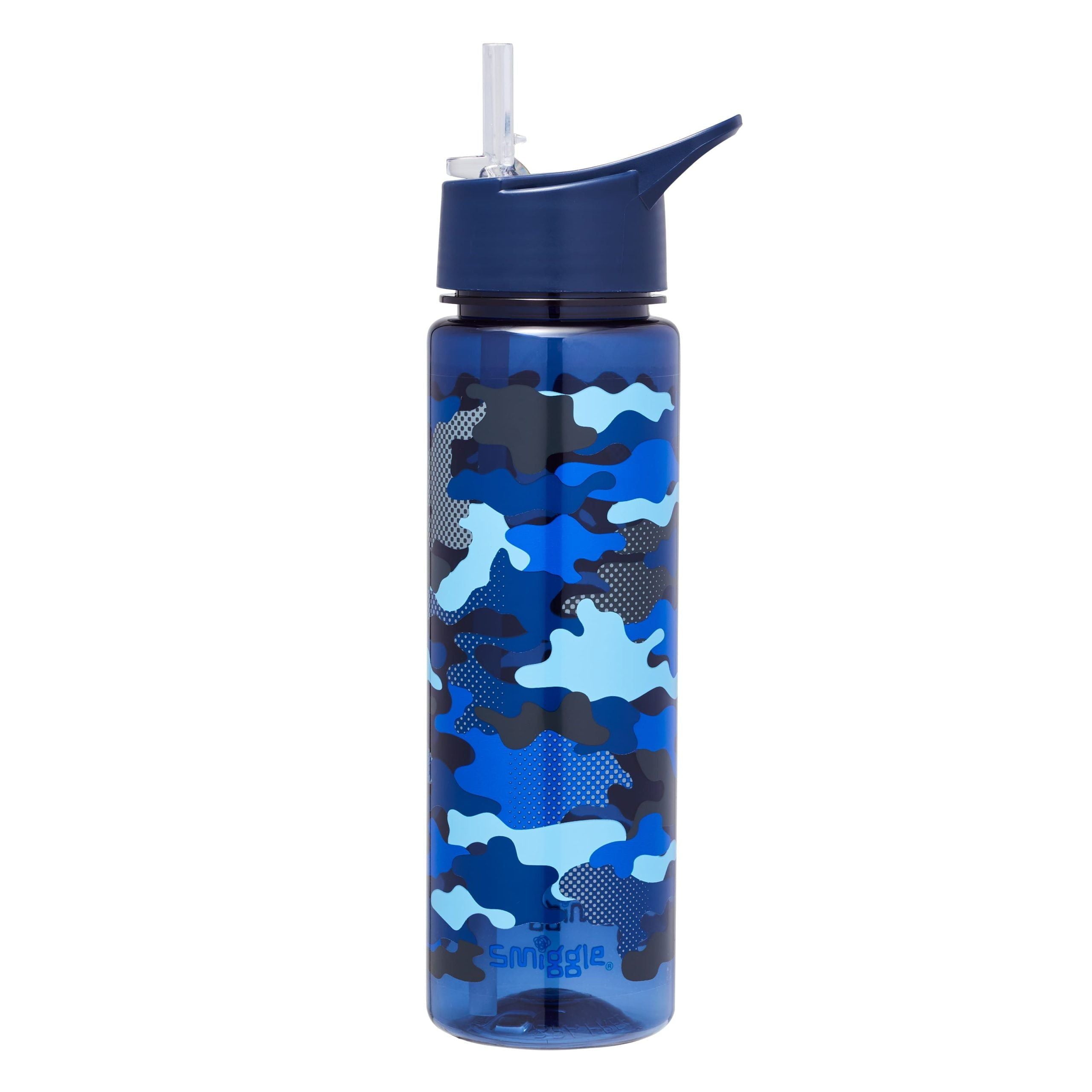 Smiggle - Botella de agua Dash sin BPA de 750 ml con pajita