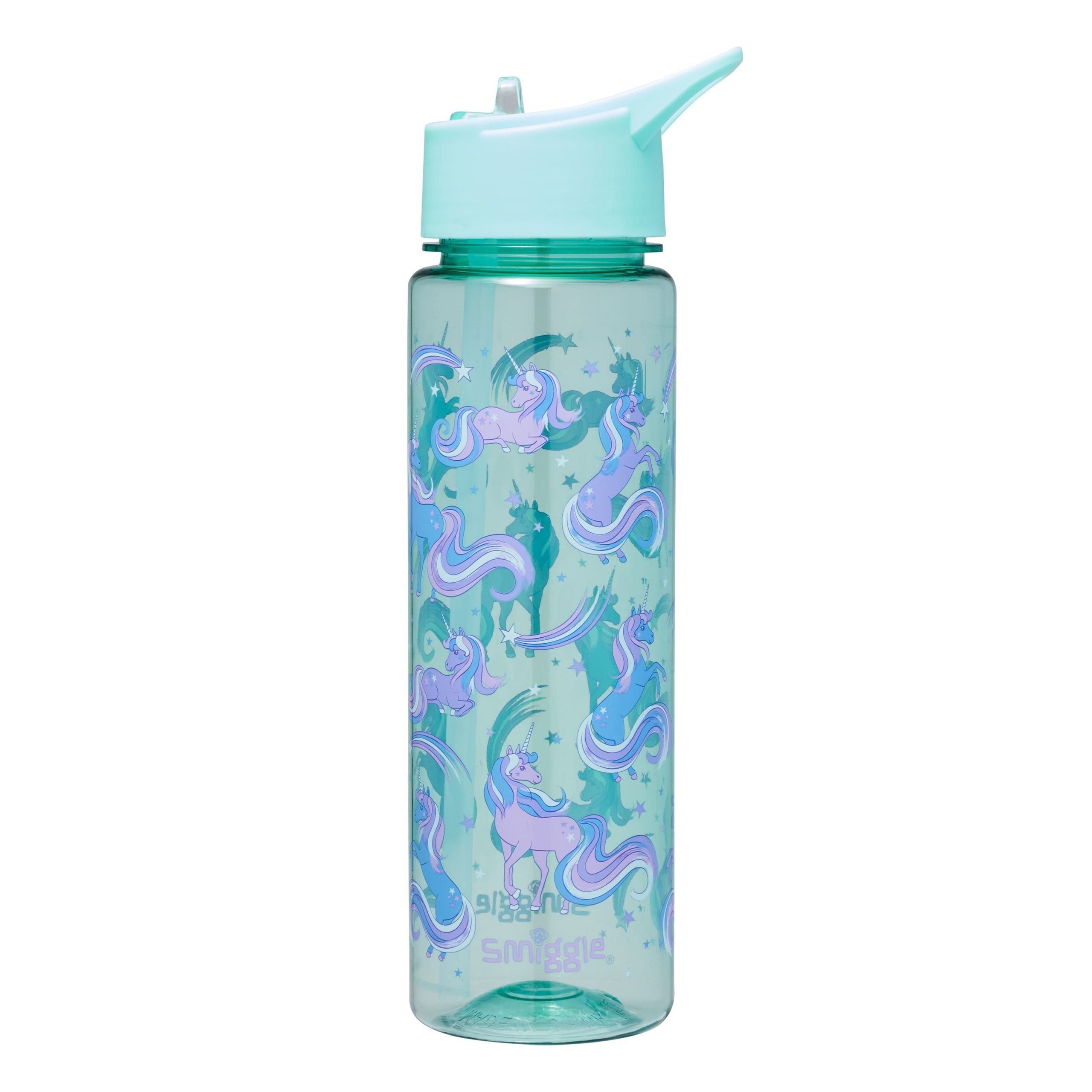 Smiggle - Botella de agua Dash sin BPA de 750 ml con pajita