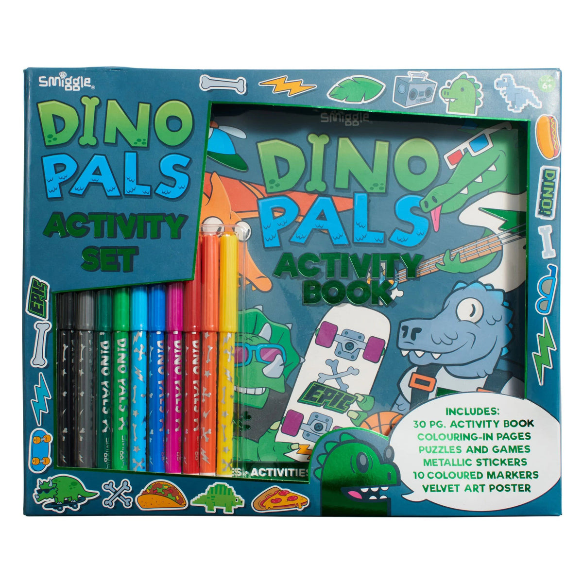 Smiggle - Set de actividad y pinturas de diseño especial Dinossi