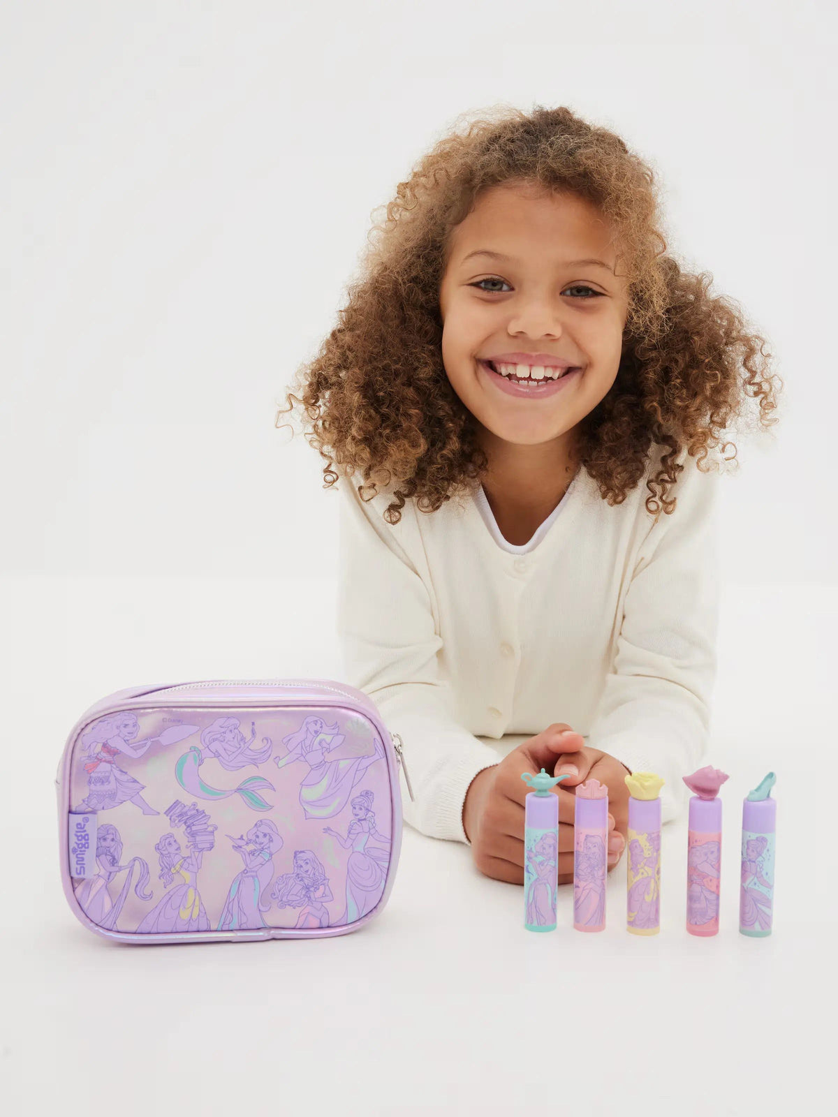 Smiggle - Set de 5 Bálsamos Labiales Disney Princesas con Estuche