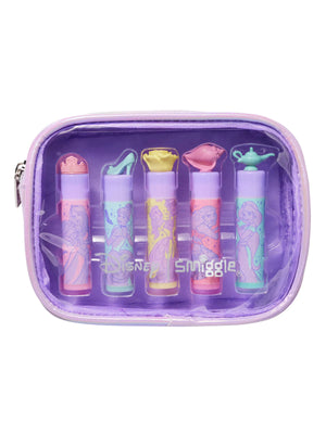 Smiggle - Set de 5 Bálsamos Labiales Disney Princesas con Estuche