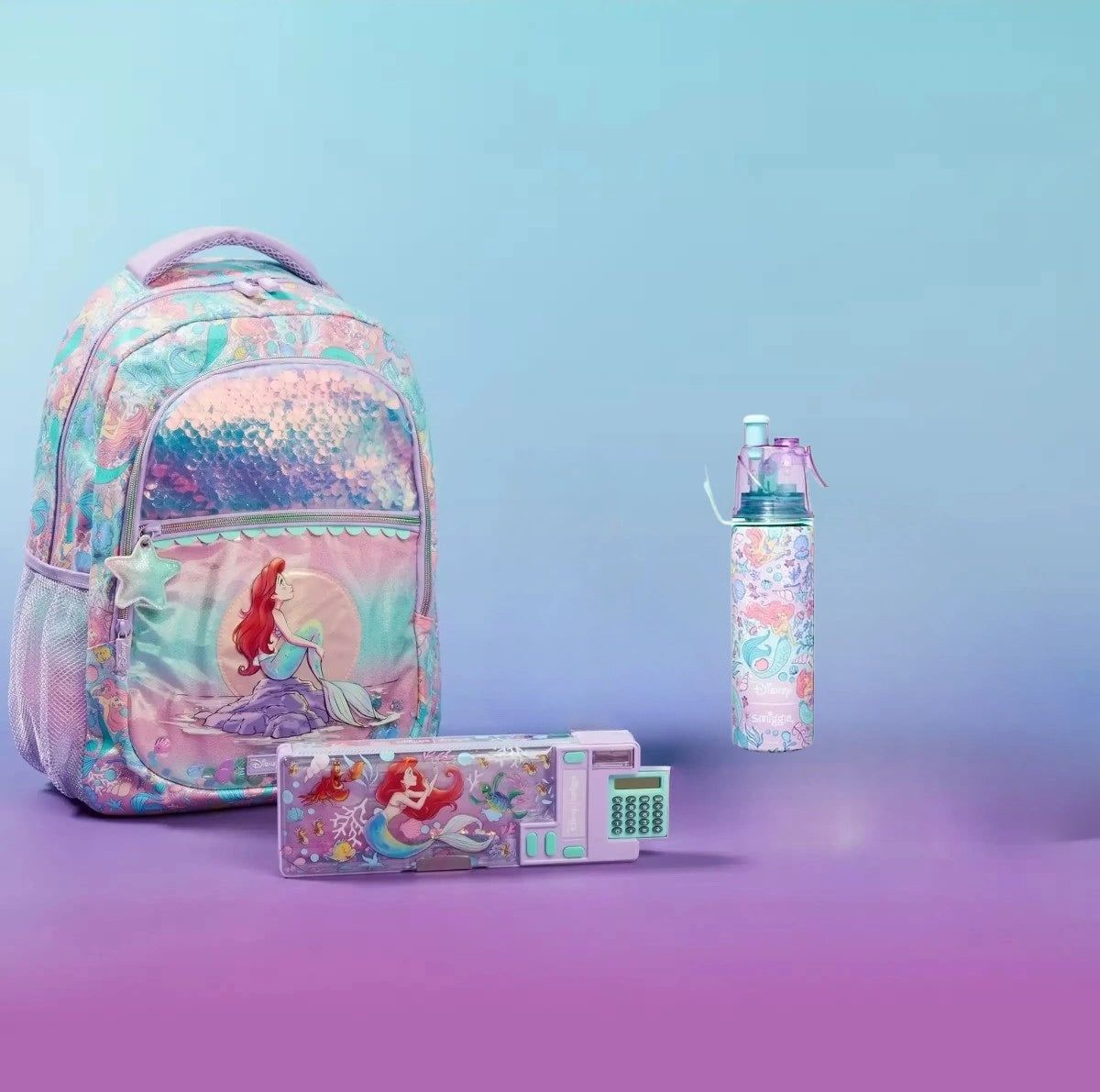 Smiggle – Set de 3 mochilas escolares de La Sirenita de Disney