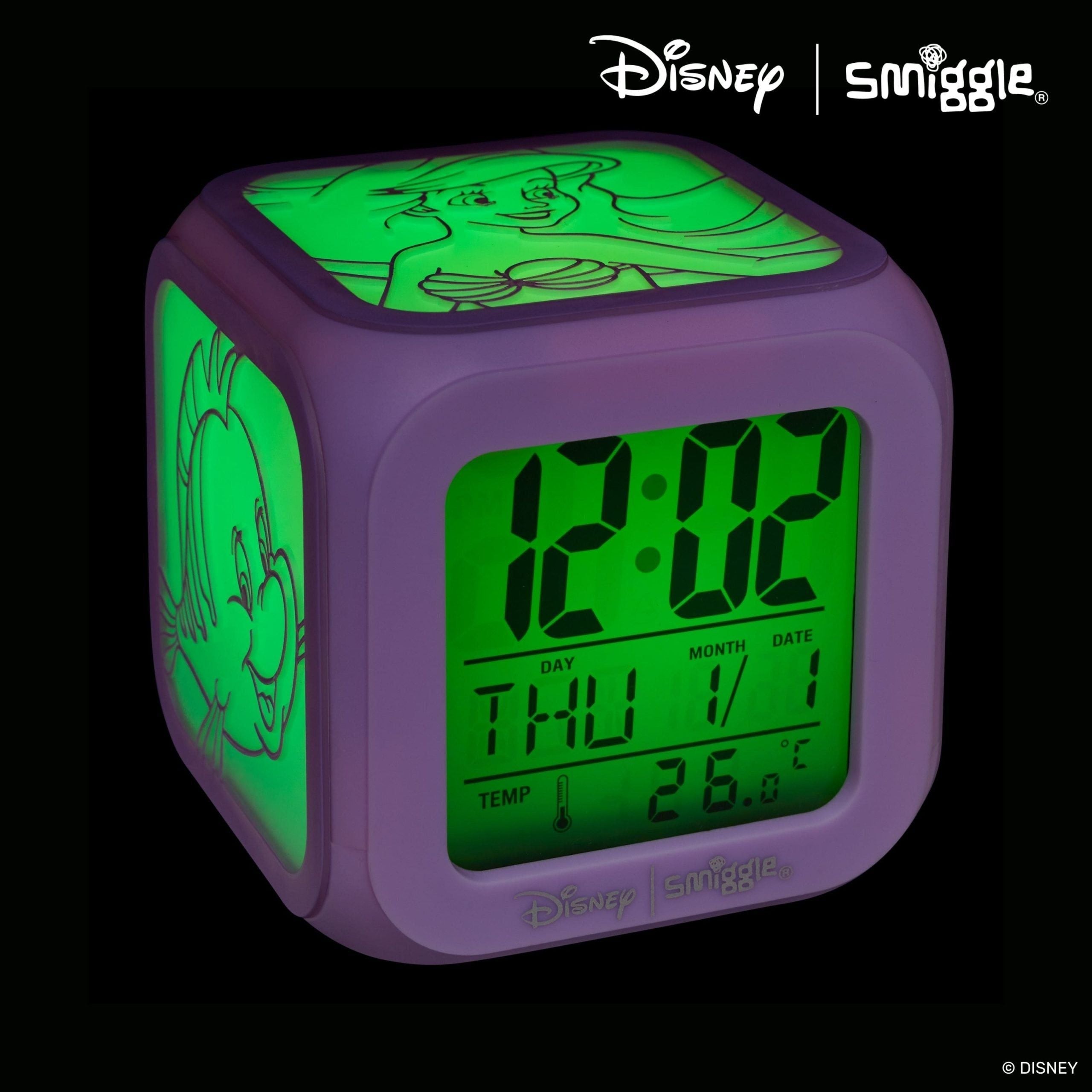 Smiggle - Reloj despertador digital de sobremesa con luz de Princesa Ariel de Disney
