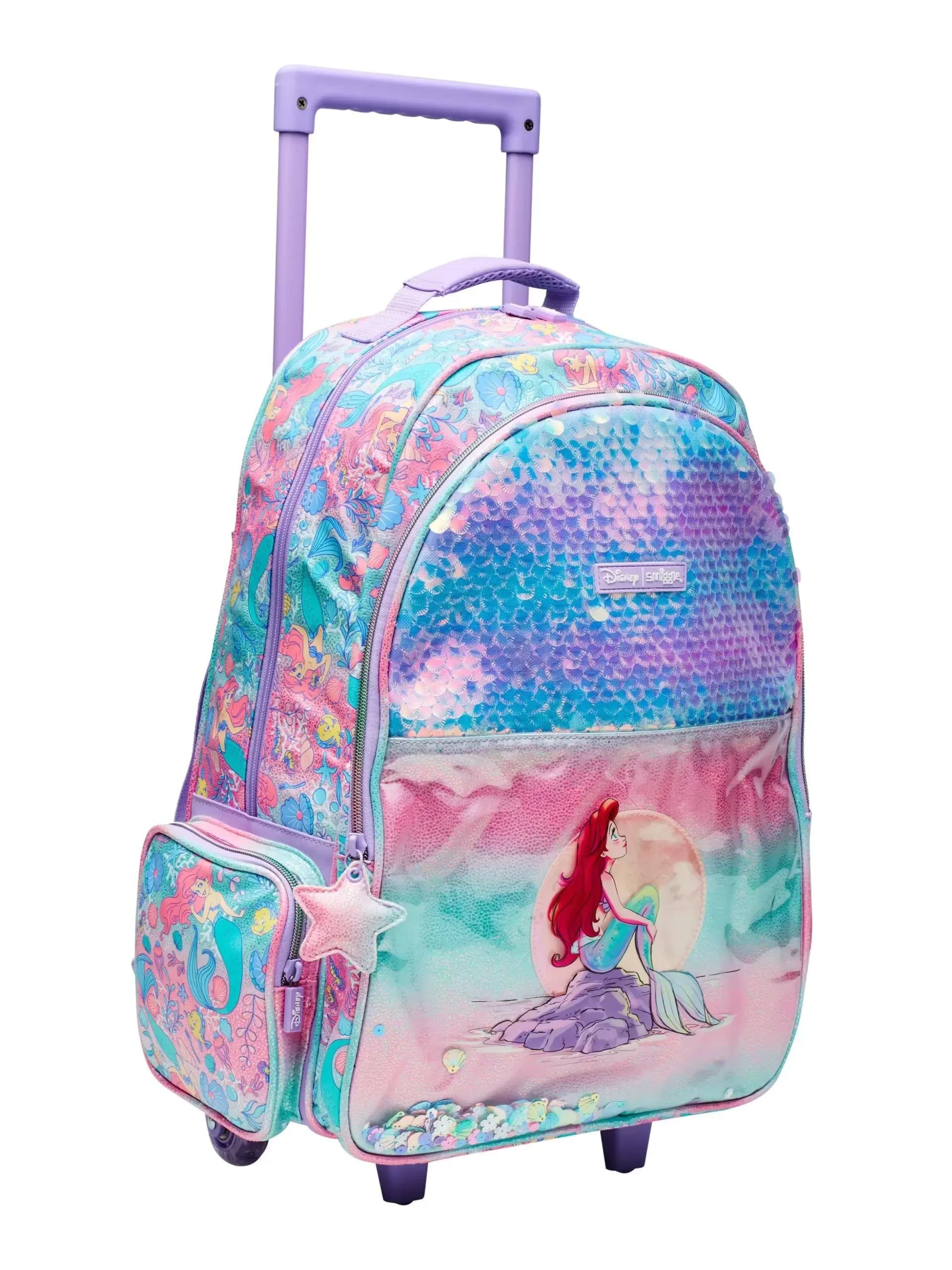 Smiggle - Disney Princess Trolley Bag con ruedas iluminadas