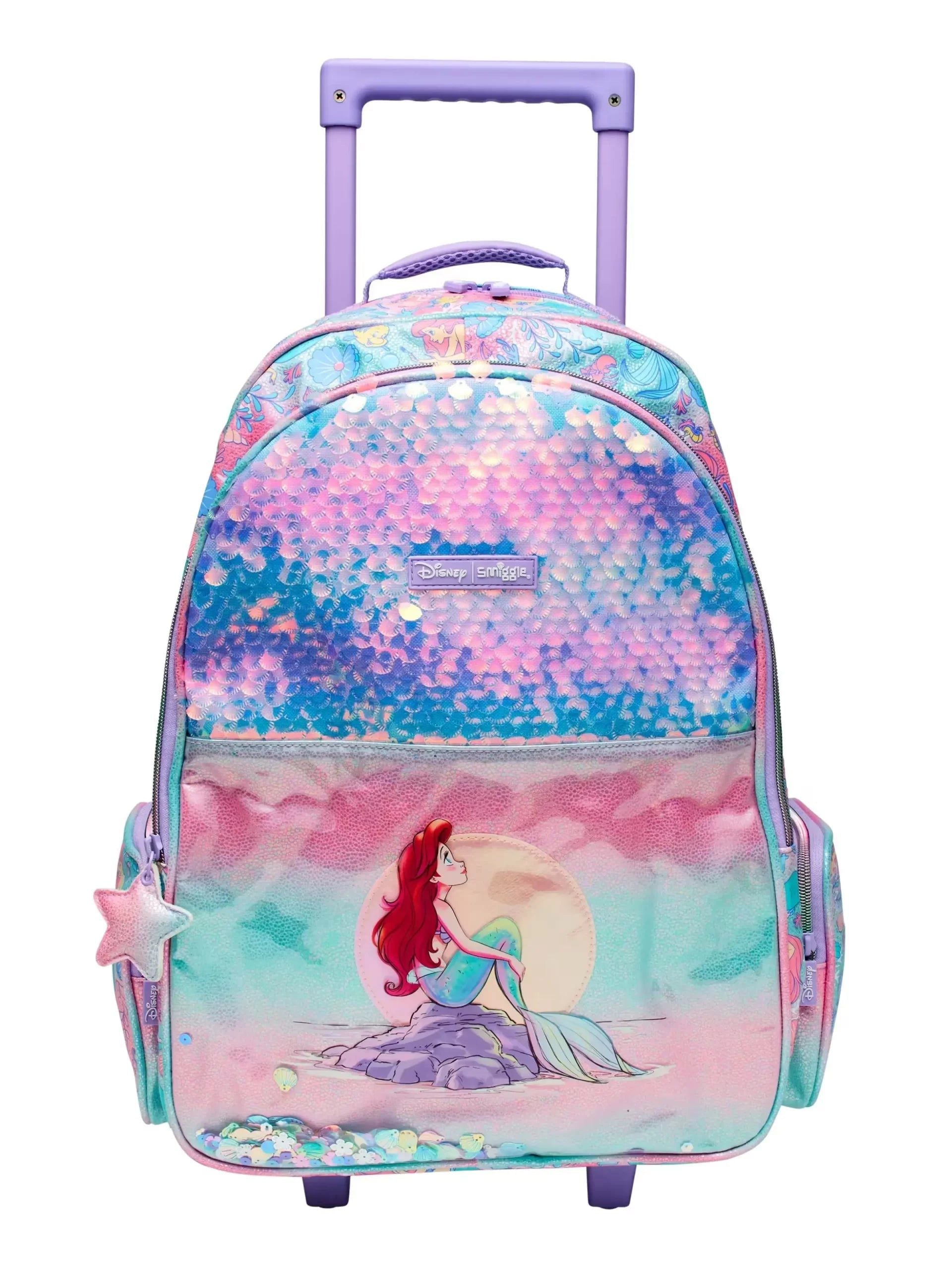 Smiggle - Disney Princess Trolley Bag con ruedas iluminadas
