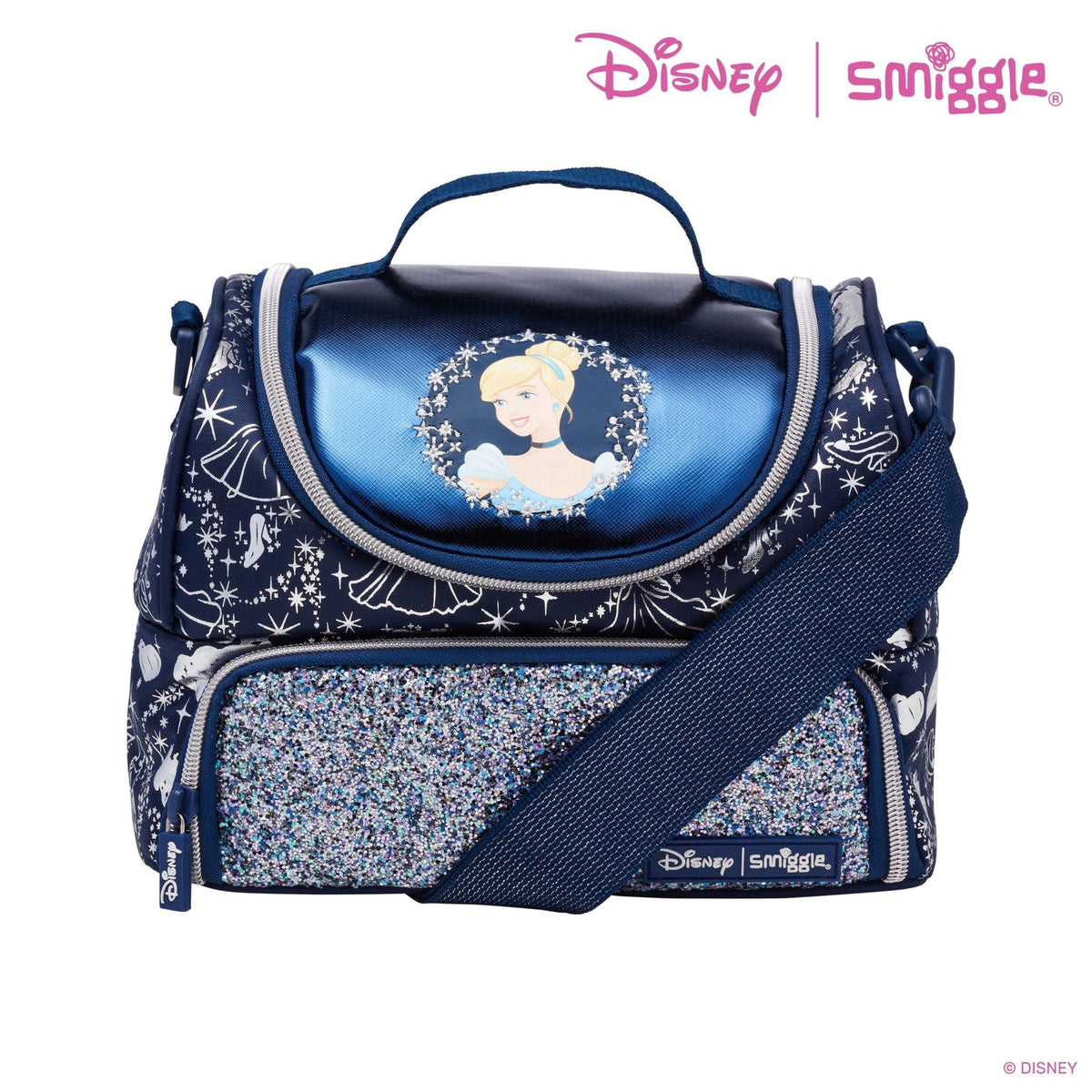Smiggle - Disney Princess Cinderella Fiambrera de Dos Compartimentos con Correa
