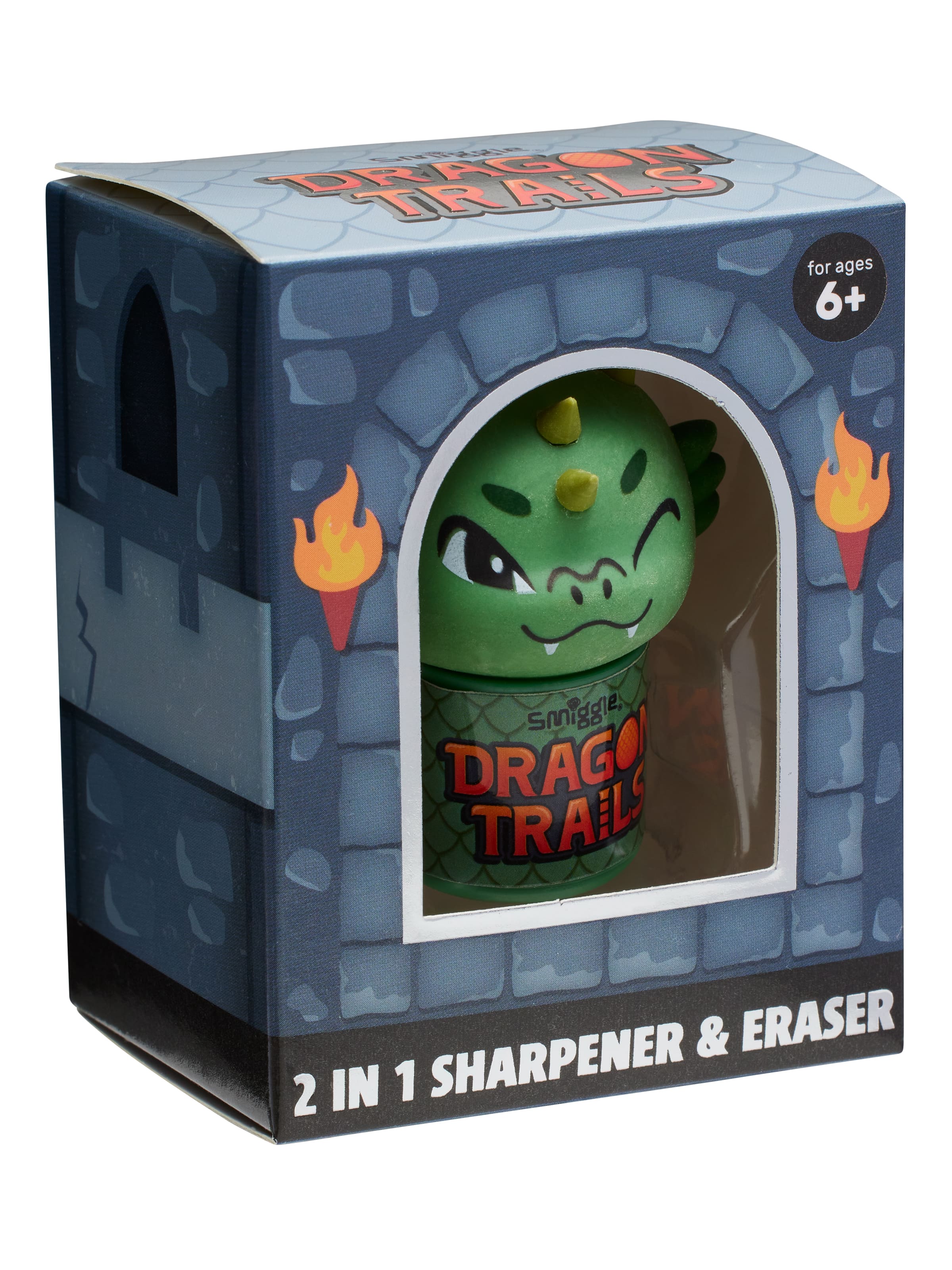Smiggle - Sacapuntas y goma de borrar 2 en 1 Dragon Trails
