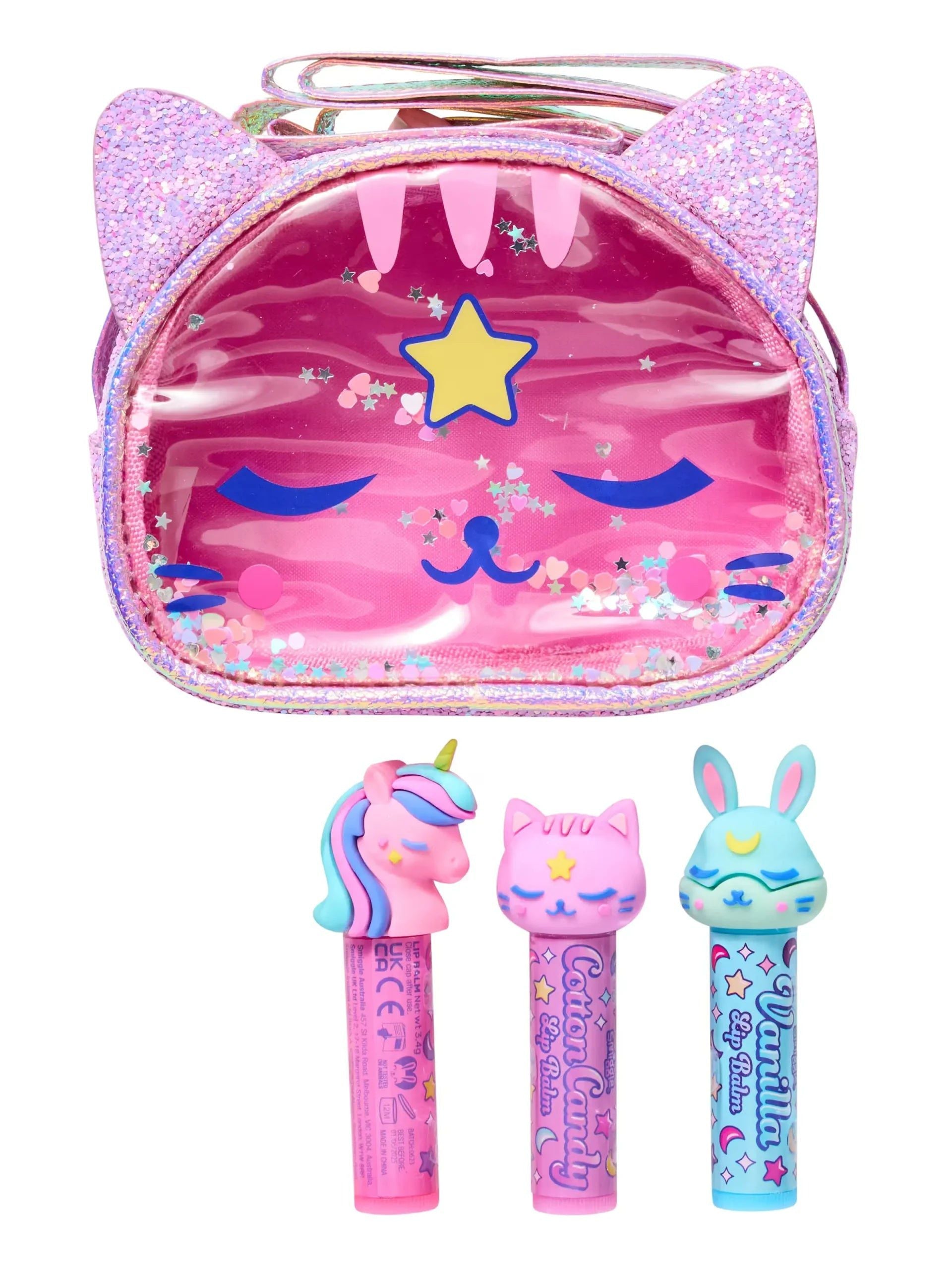 Smiggle - Pack de 3 bálsamos labiales con estuche