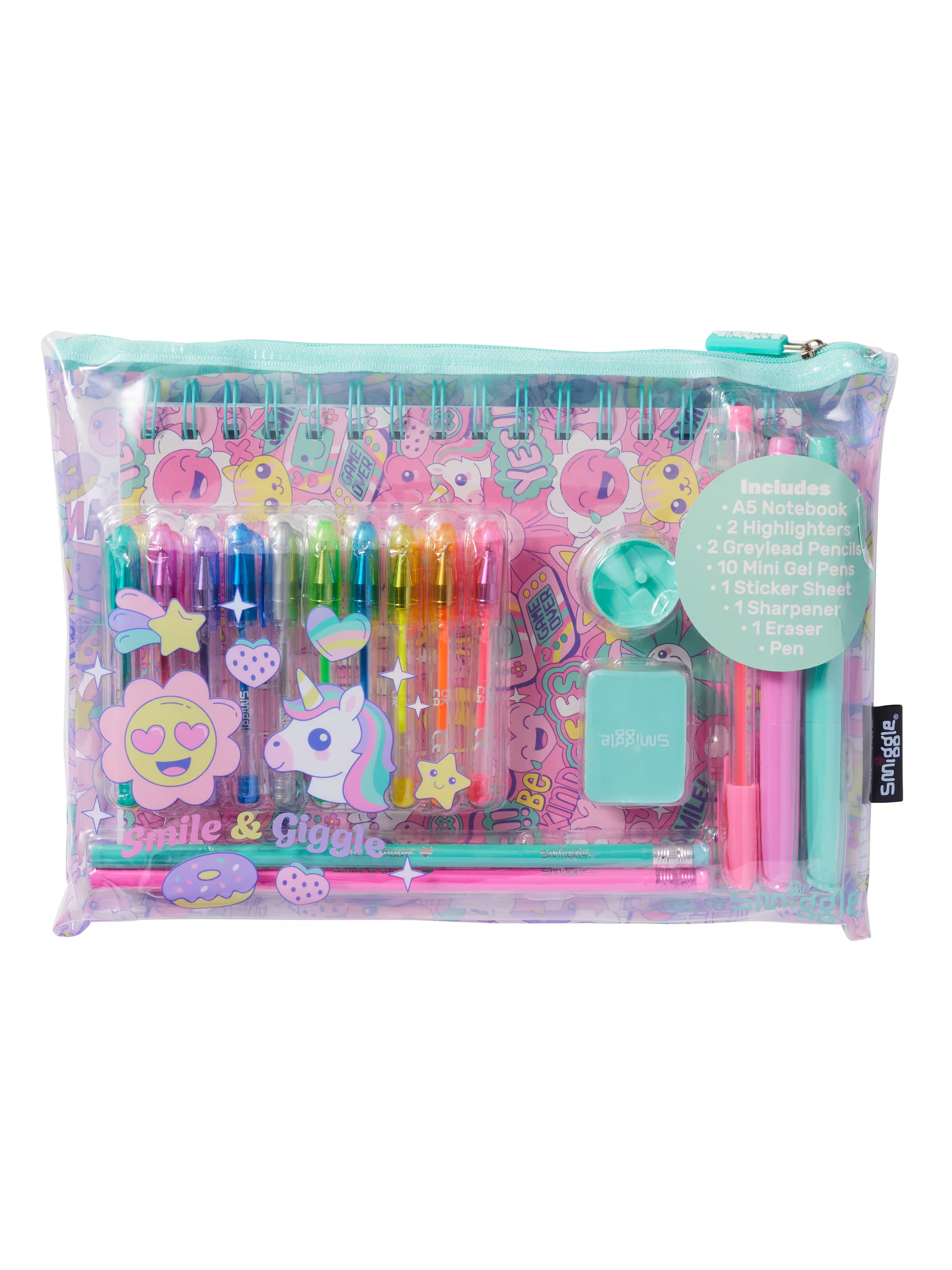 Smiggle - Cuaderno A5 épico y juego de papelería