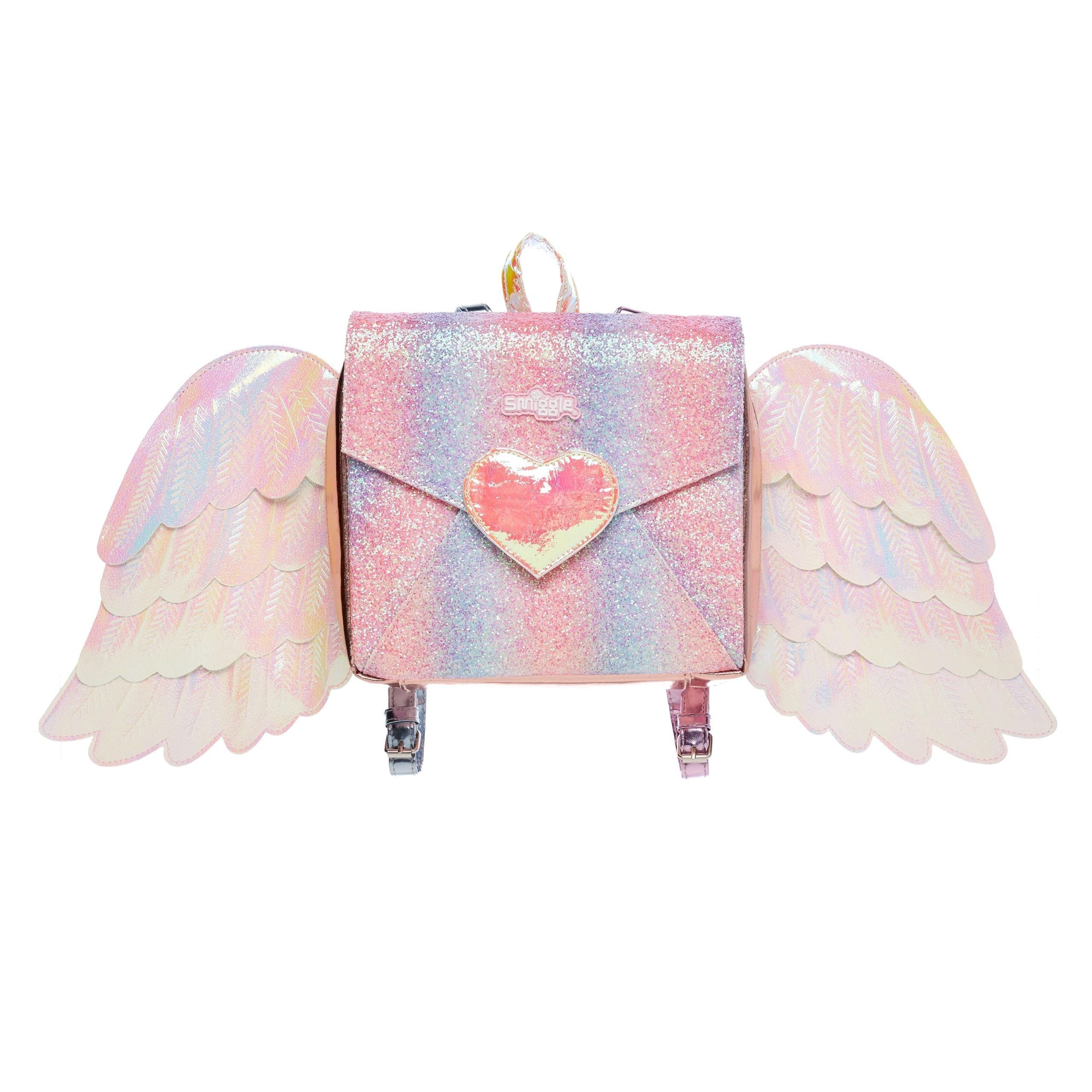 Smiggle - Mochila rosa con alas etéreas