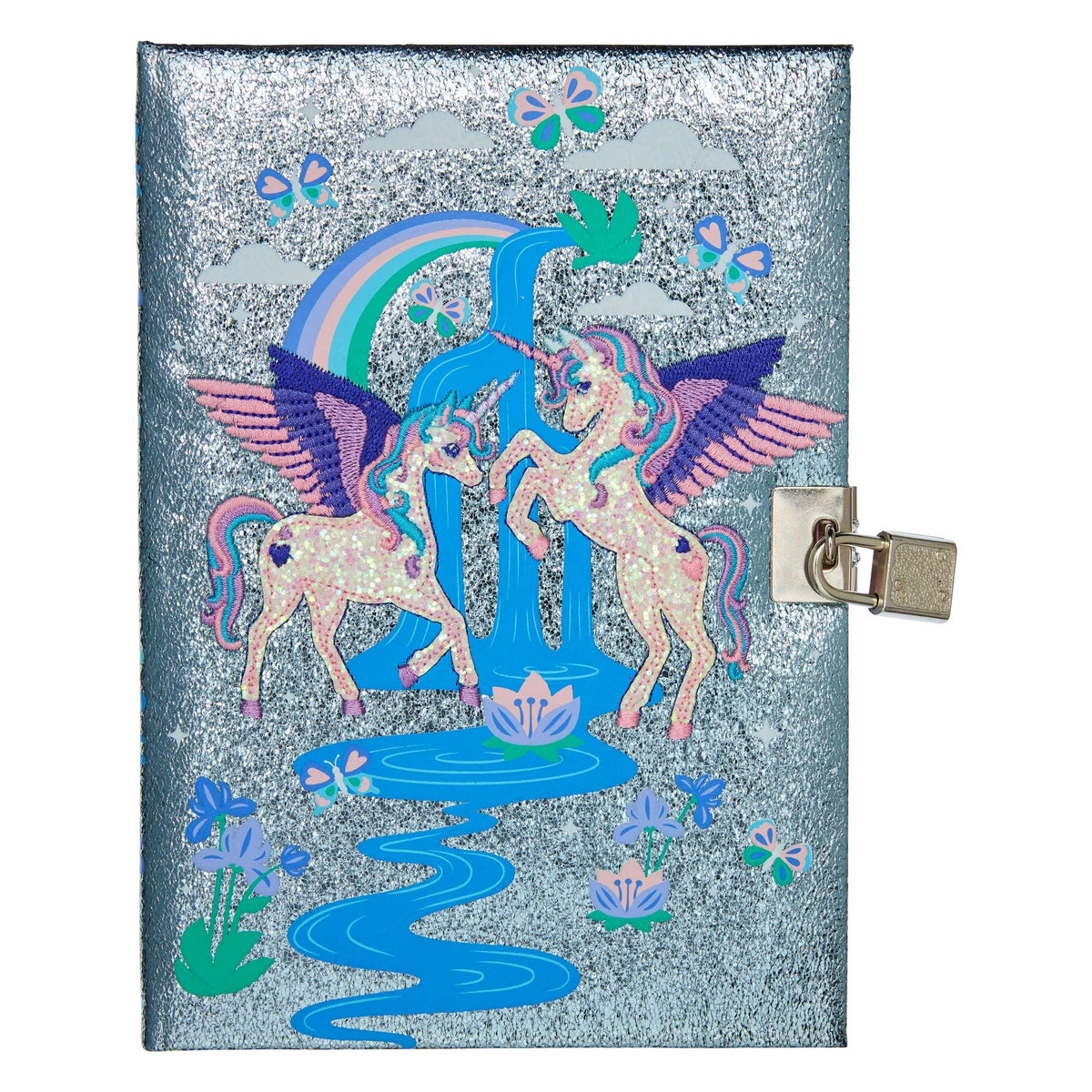 Smiggle - Cuaderno A5 con cerradura Unicornios Lejanos