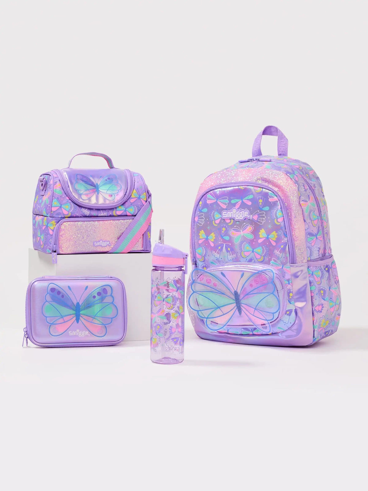 Smiggle - Set de 4 piezas de mochila Flutter