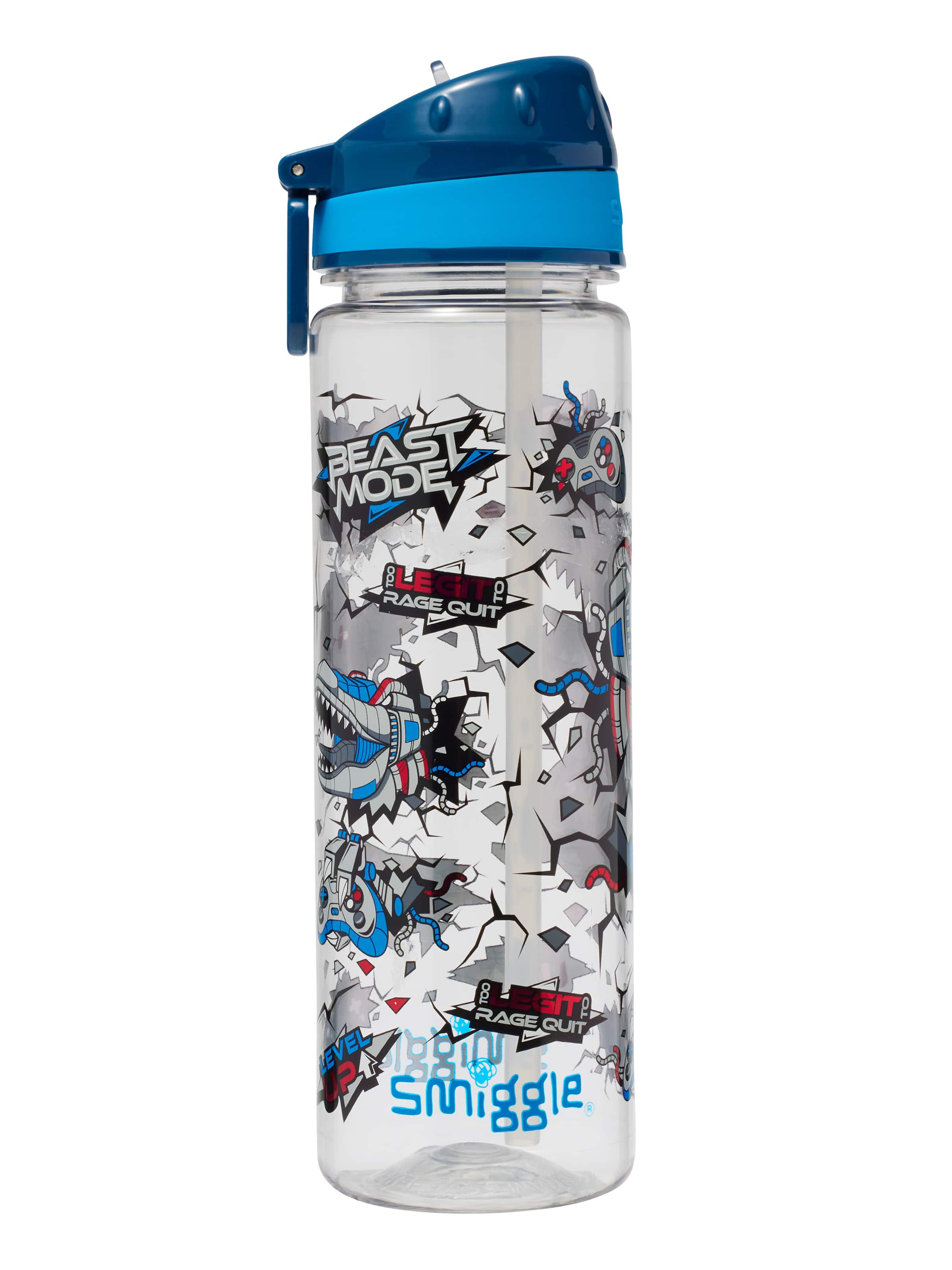 Smiggle - Botella de Agua sin BPA con Pajita de 650 ml Fly High