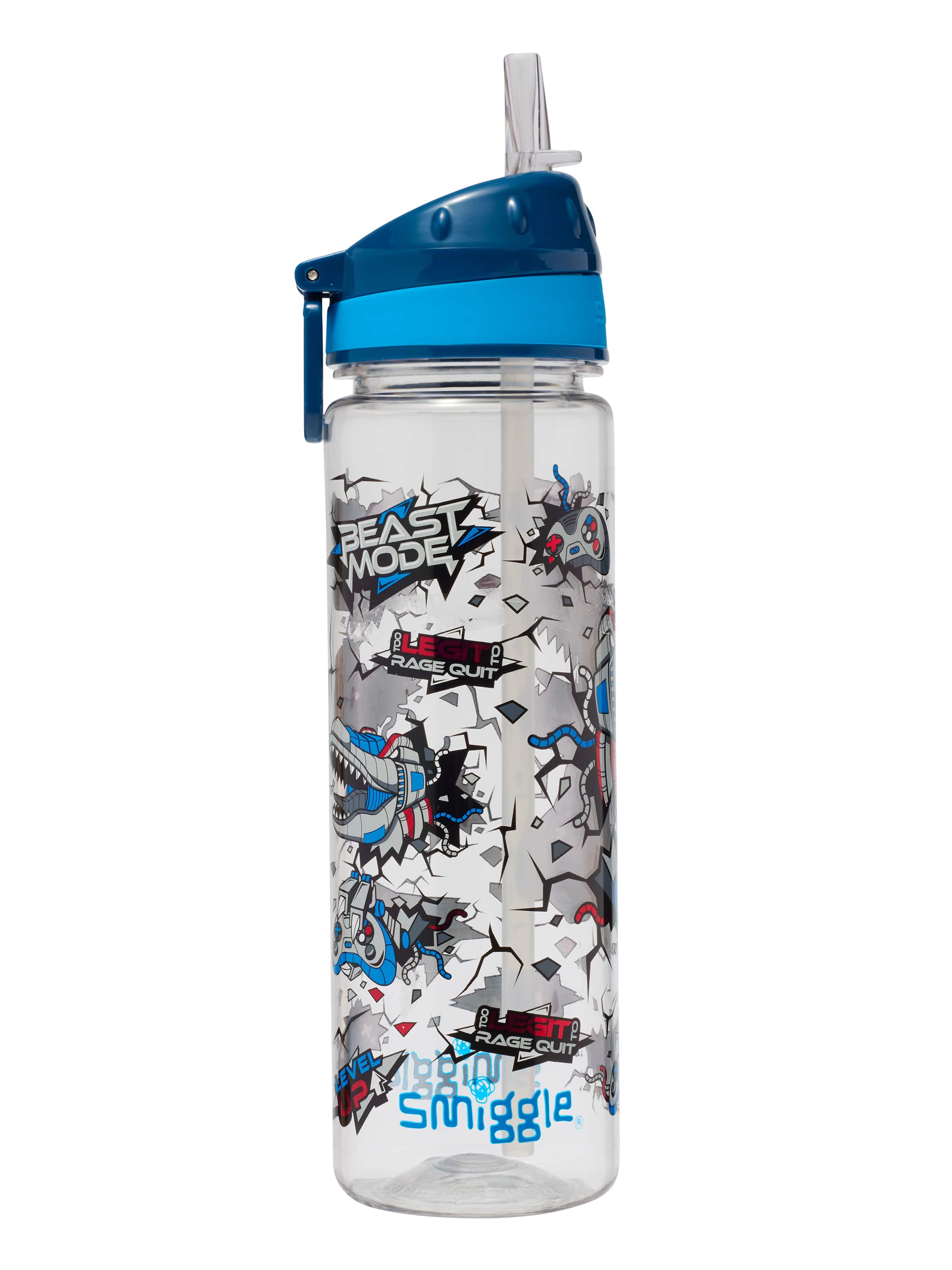 Smiggle - Botella de Agua sin BPA con Pajita de 650 ml Fly High