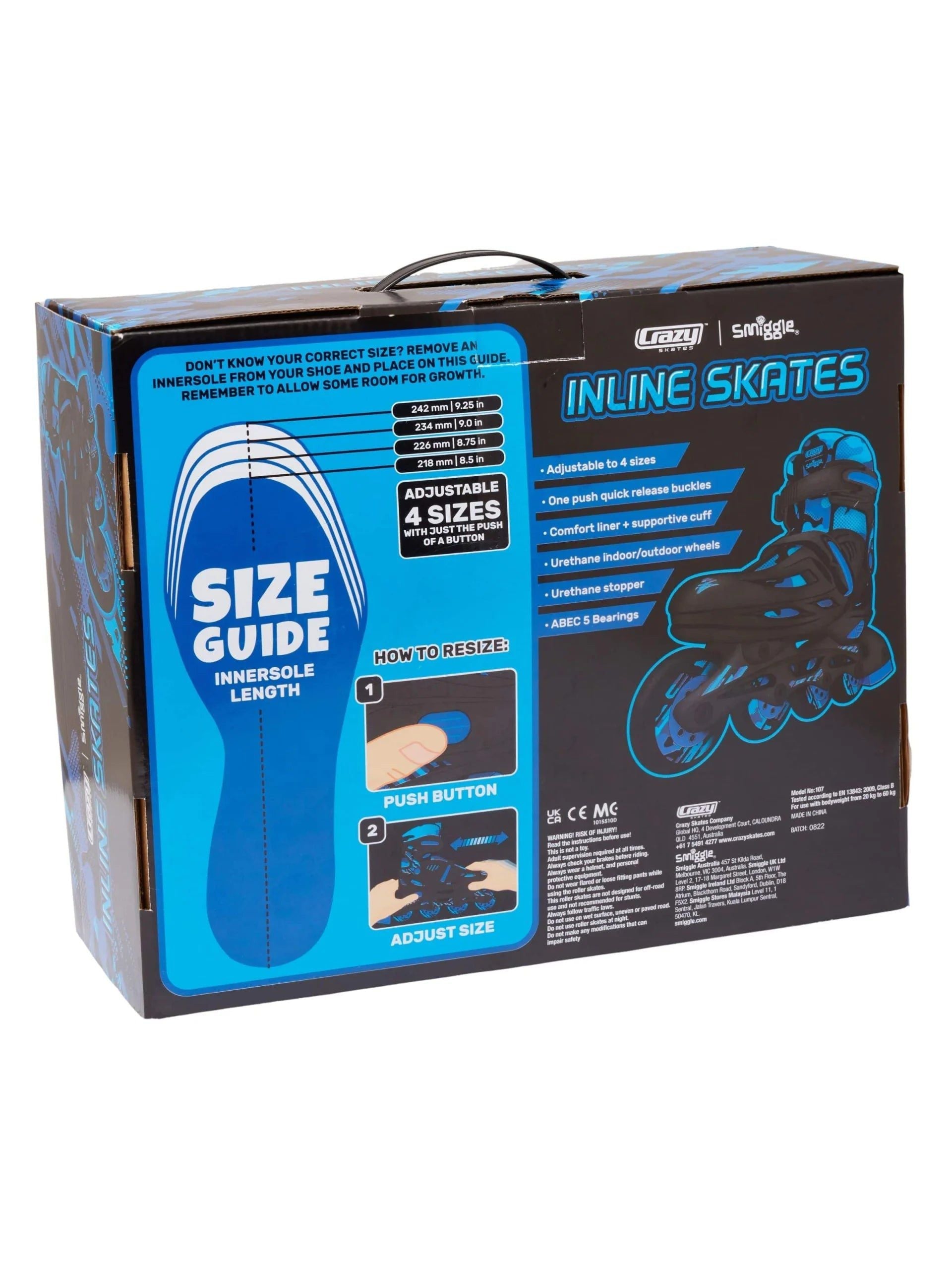 Smiggle - Patines en línea ajustables Funky para niños